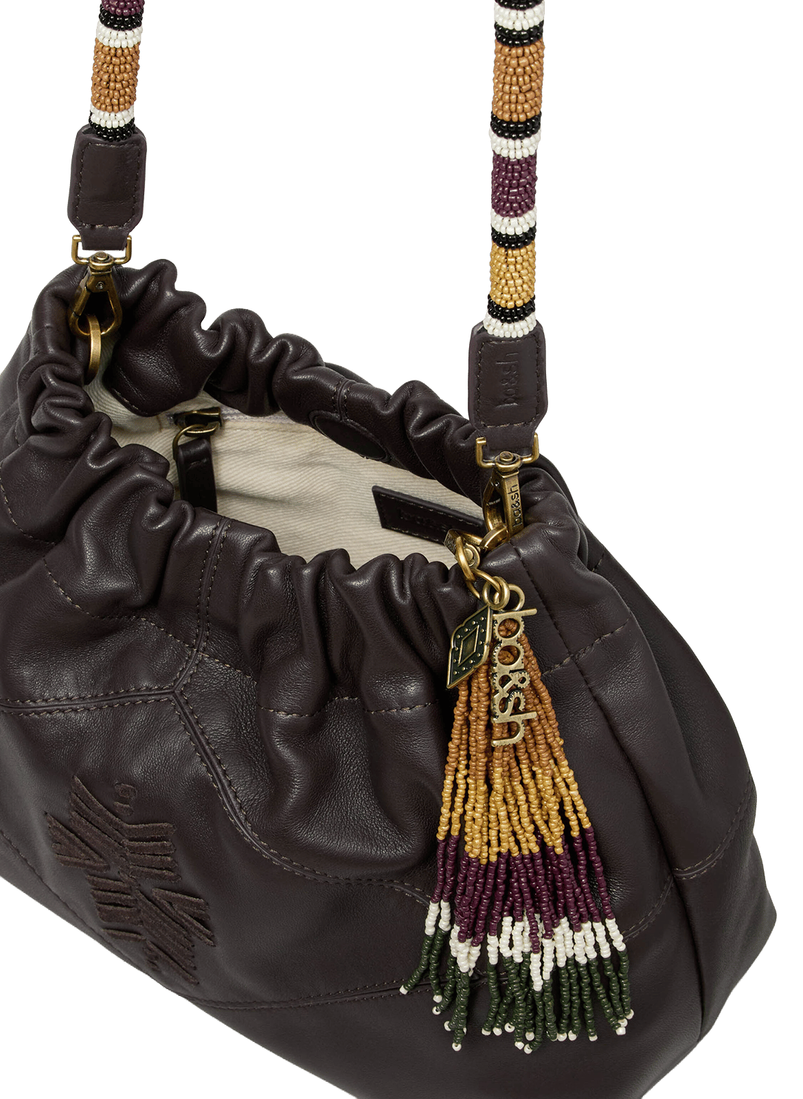 Sac bandoulière en cuir mini june tote BA&SH Marron
