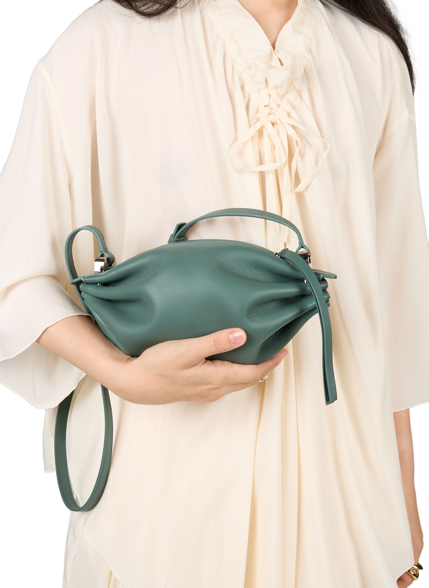 Sac porté épaule en cuir BONASTRE Vert