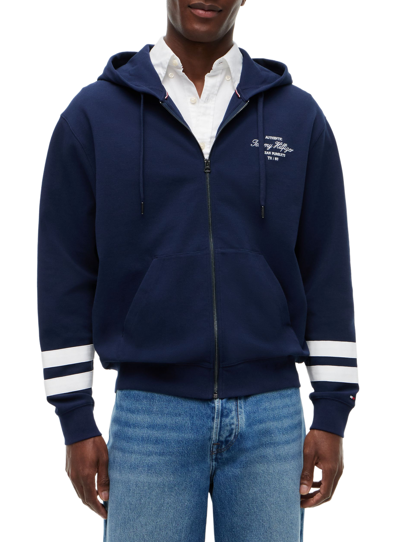 Gefütterter Hoodie aus Baumwollmischung TOMMY HILFIGER Blau