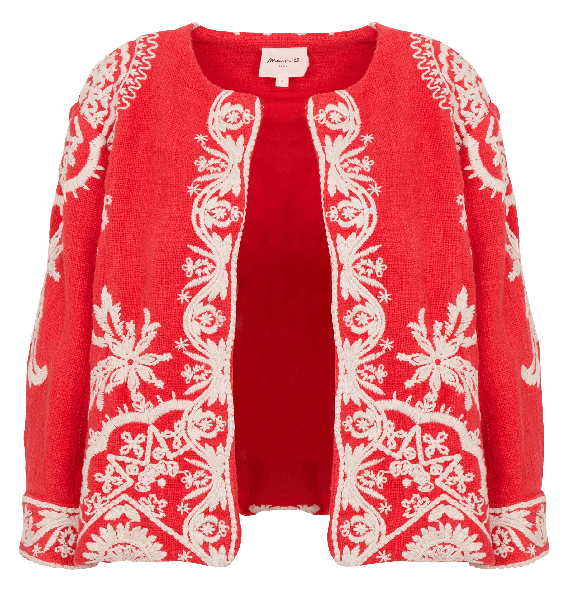 Veste col rond en coton valma MAISON 123 Rouge