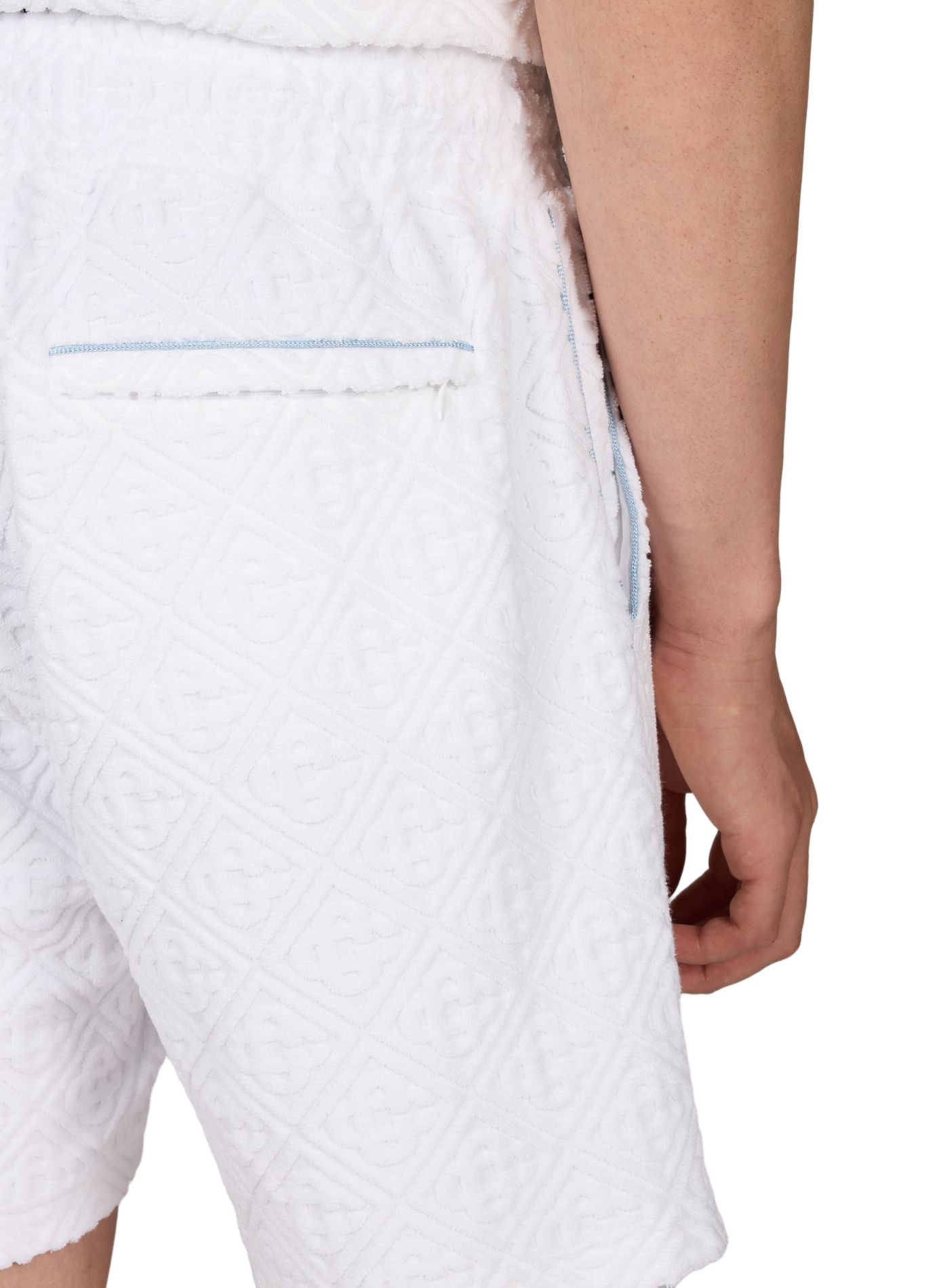 Short texturé en tissu éponge en coton mélangé CASABLANCA PARIS Blanc