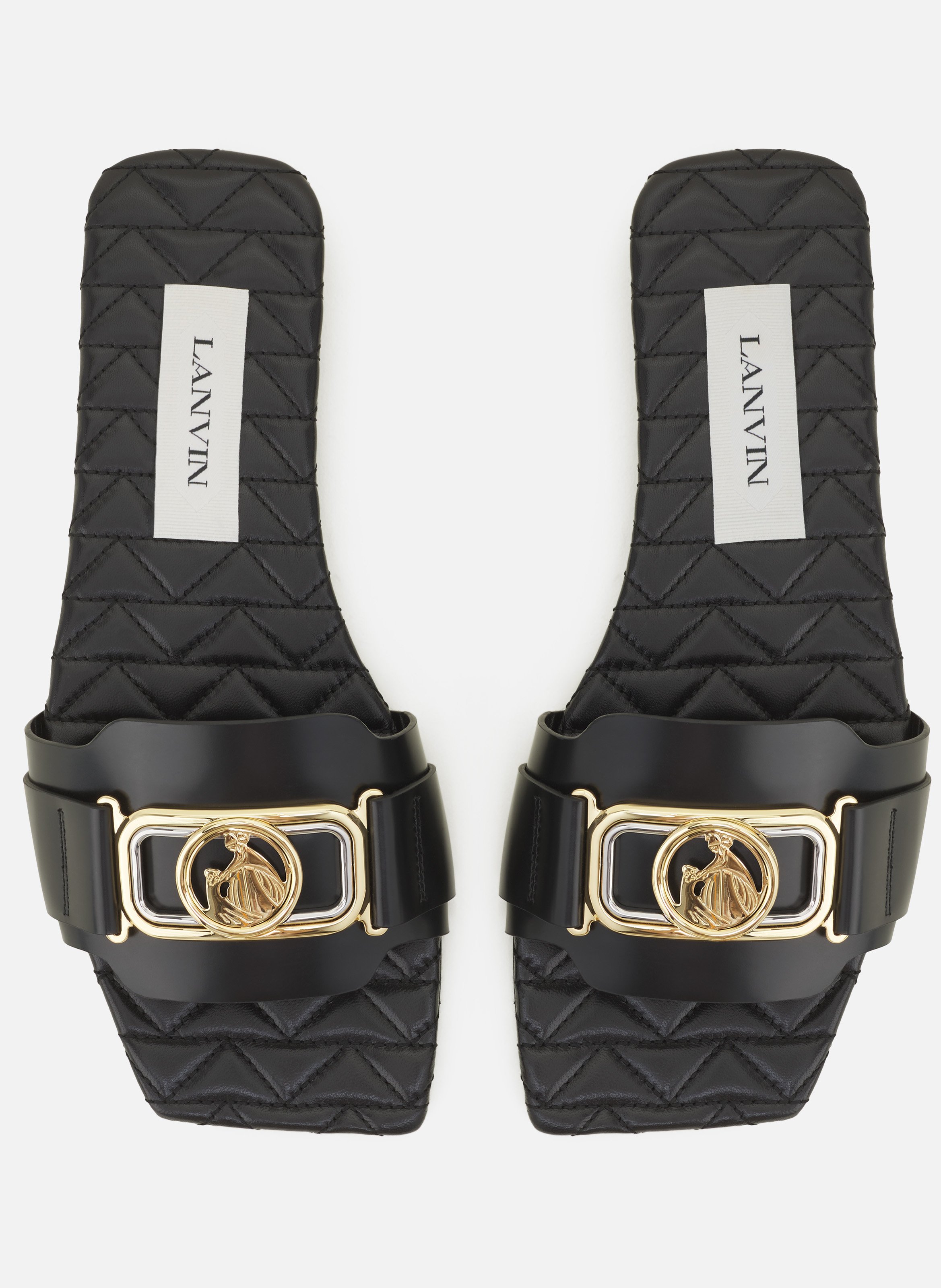 Mules plat la mère et l'enfant LANVIN Noir