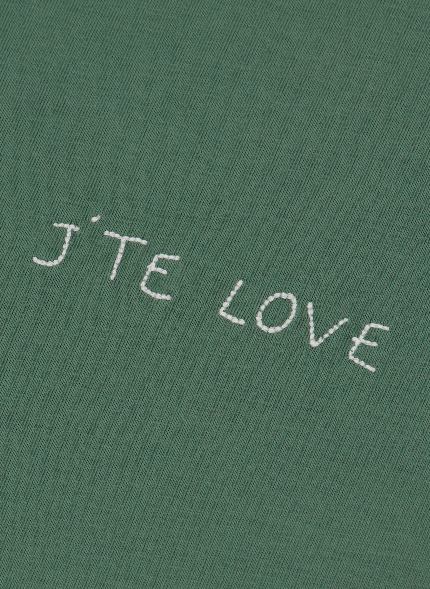 Popincourt "J'te Love" Cotton T-shirt MAISON LABICHE Green