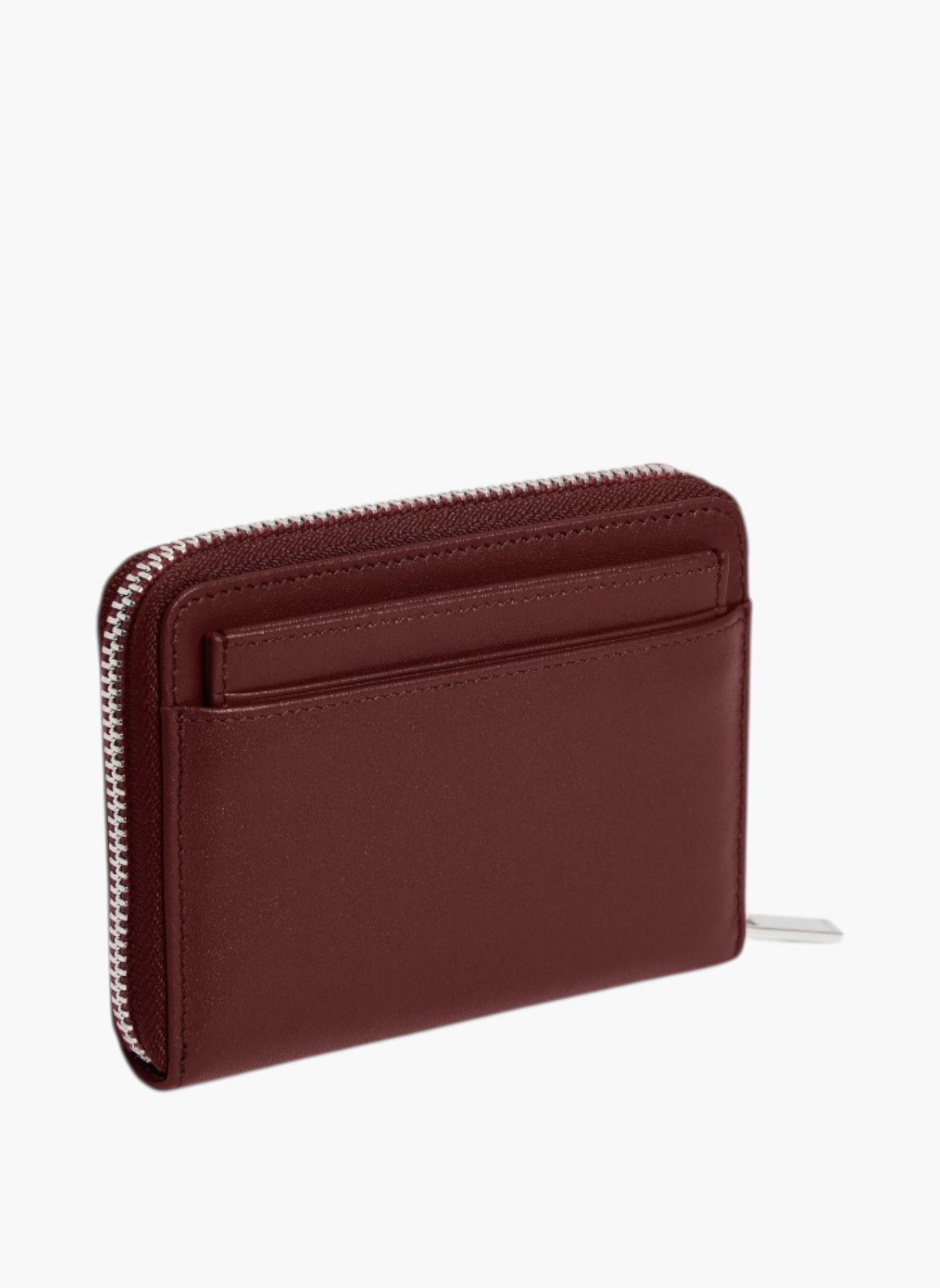 Porte monnaie zippé avec porte cartes amovible albertine en cuir lisse LE TANNEUR Rouge