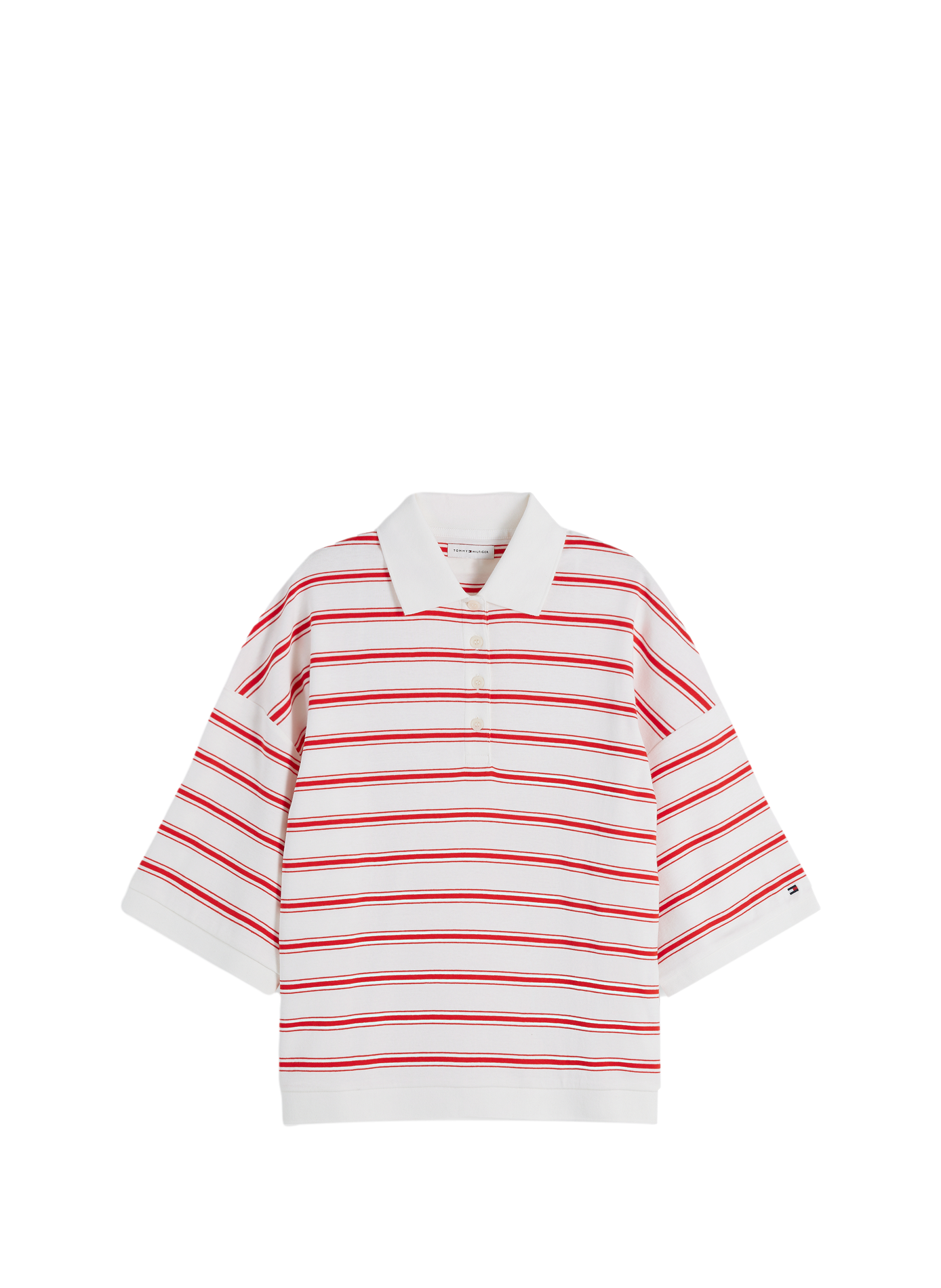 Oversized polo with horizontal stripes in cotton TOMMY HILFIGER Multicolour