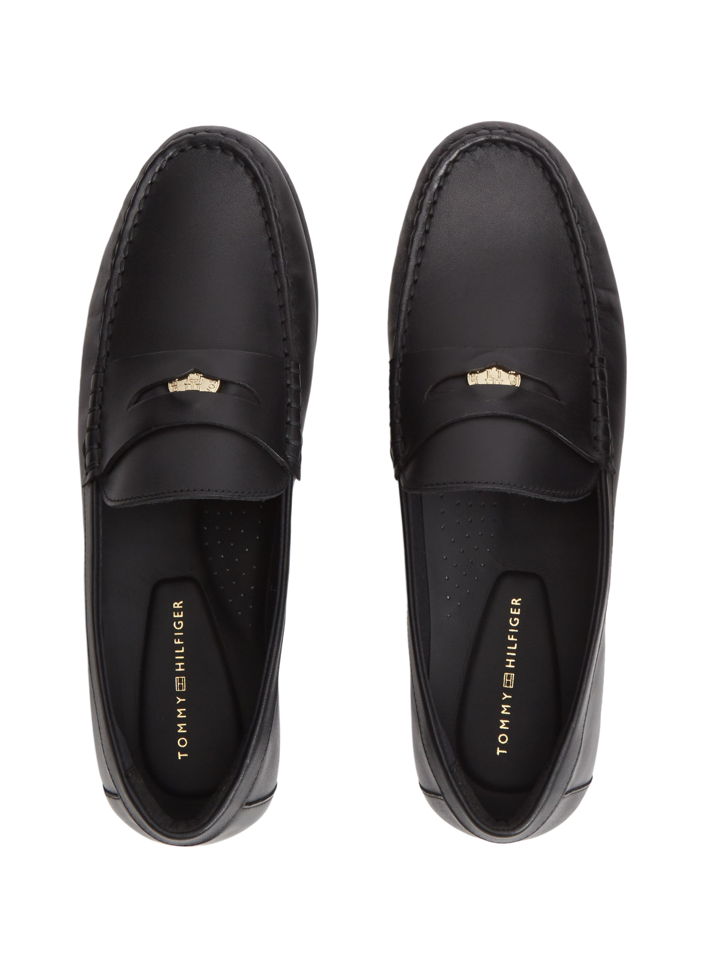 Mocassins à détail doré en cuir TOMMY HILFIGER Noir
