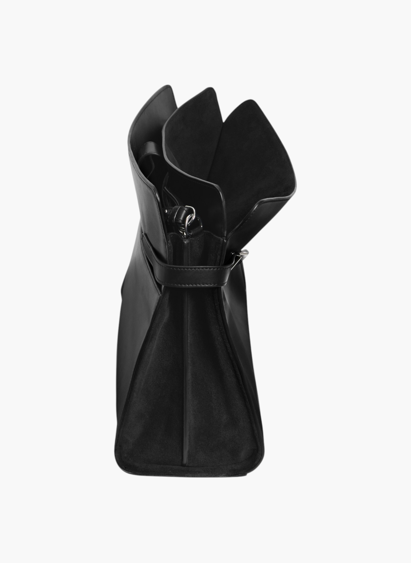 Sac porté épaule modèle maxi emie en cuir lisse et nubuck LE TANNEUR Noir