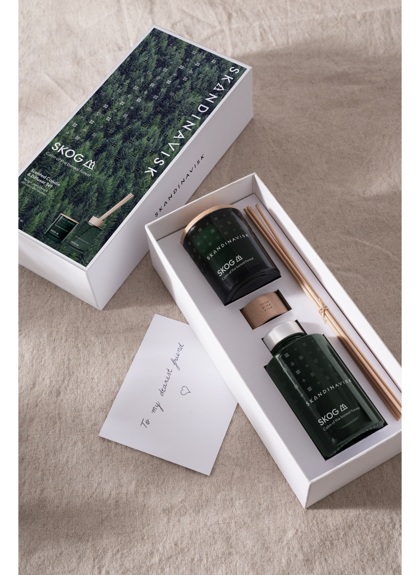Coffret bougie parfumée et diffuseur Skog SKANDINAVISK Vert