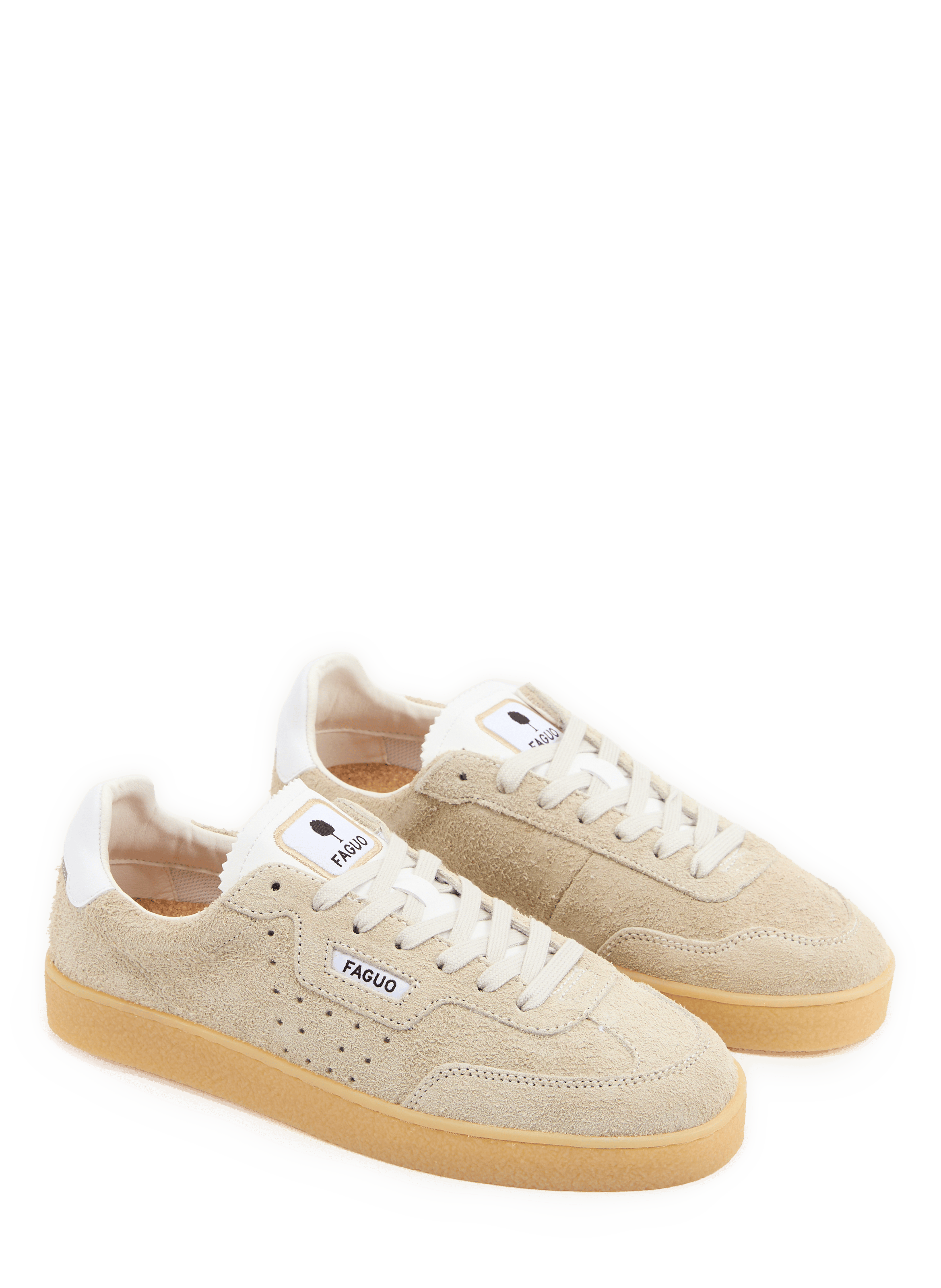 Scarpe da ginnastica in pelle misto camoscio FAGUO Grigio
