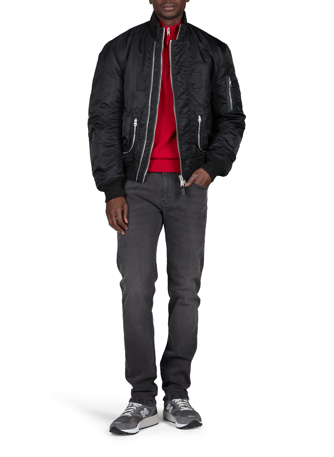 Zippered high neck wool sweater GANT Red