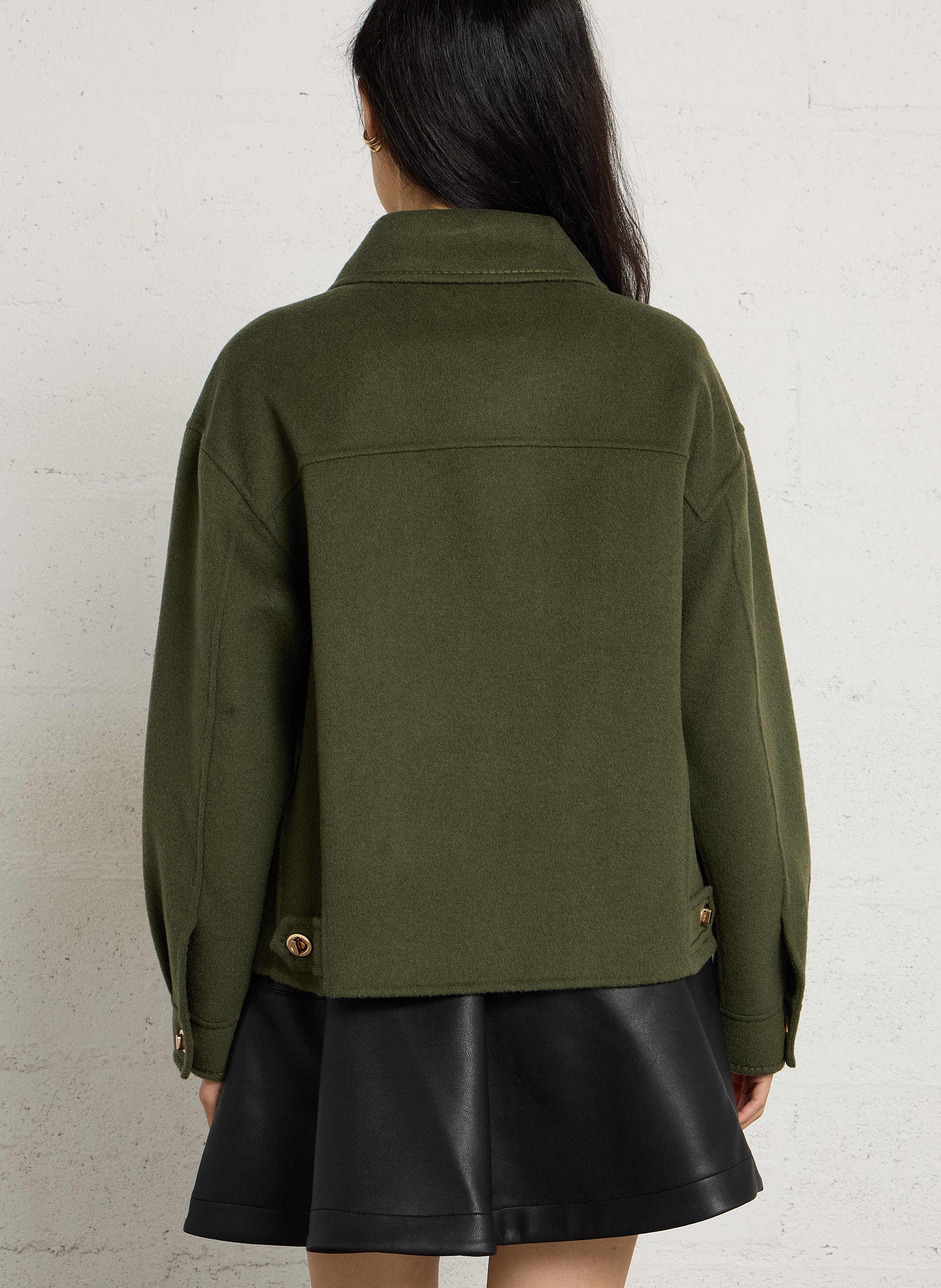 Veste droite à col classique en laine mélangée clea MAISON 123 Vert