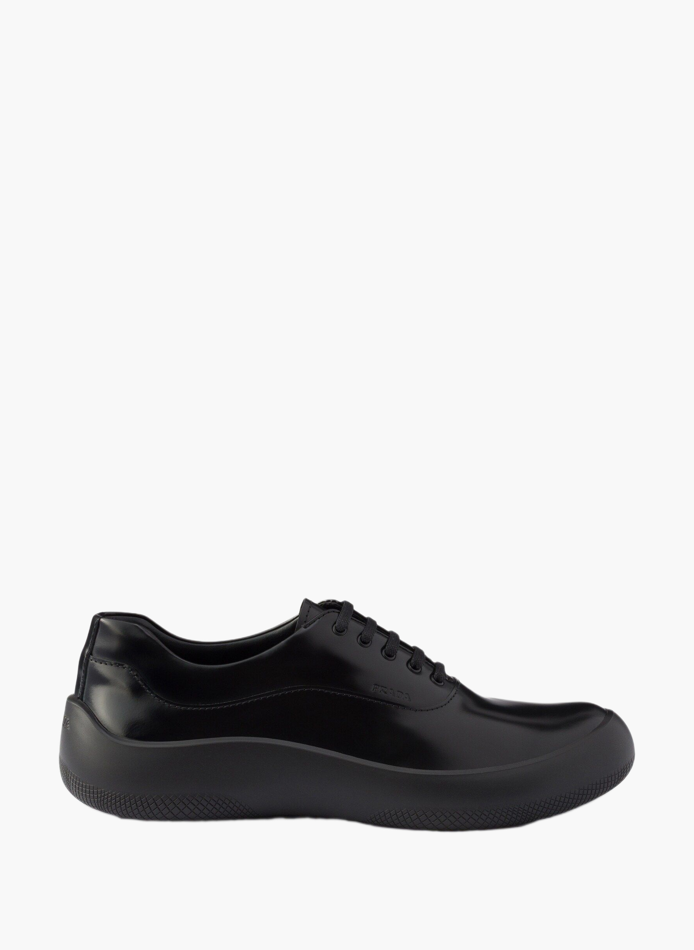 Sneakers en cuir brossé PRADA Noir