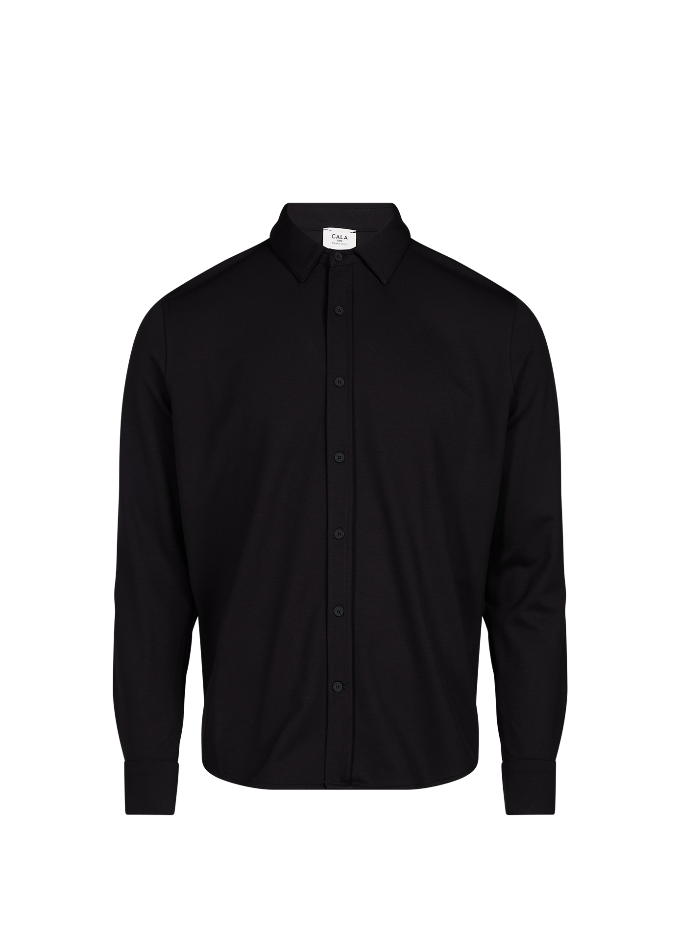 Camicia dritta con colletto classico in misto lana 1789 CALA Nero