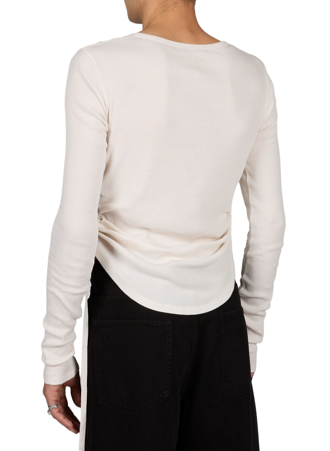 Fitted ribbed cotton T-shirt ANN DEMEULEMEESTER White