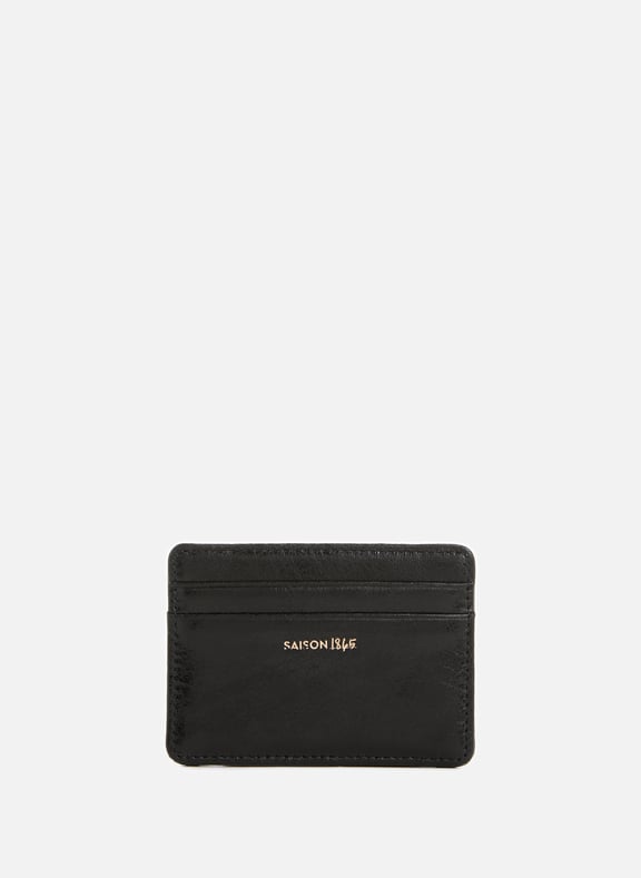 Leather card holder Black by SAISON 1865 SAISON 1865 Leather card holder Black