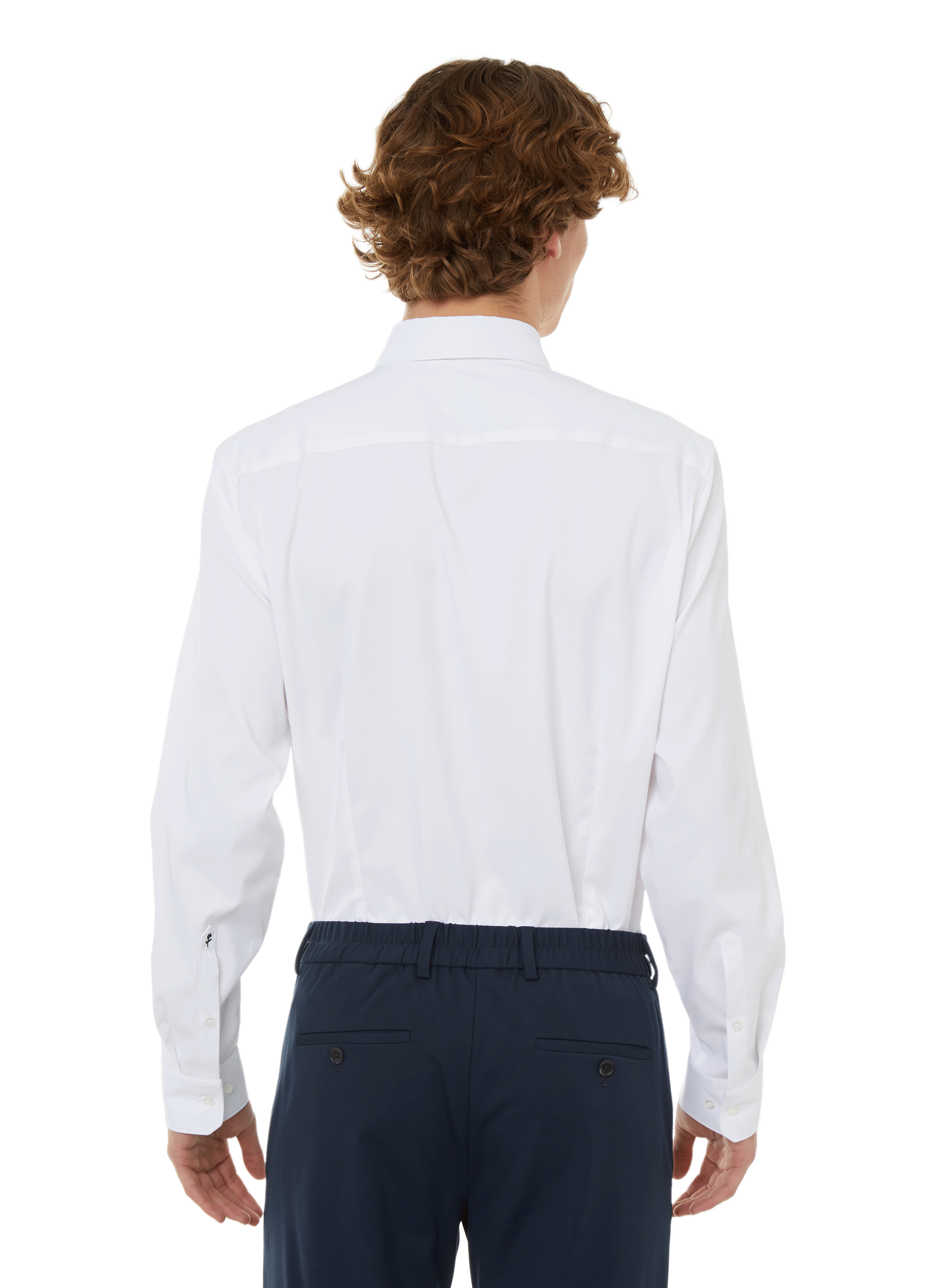 Chemise slim unie stretch Blanc