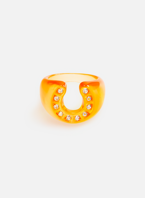 Glücklicher orangefarbener Kristall-Haze-Ring 
