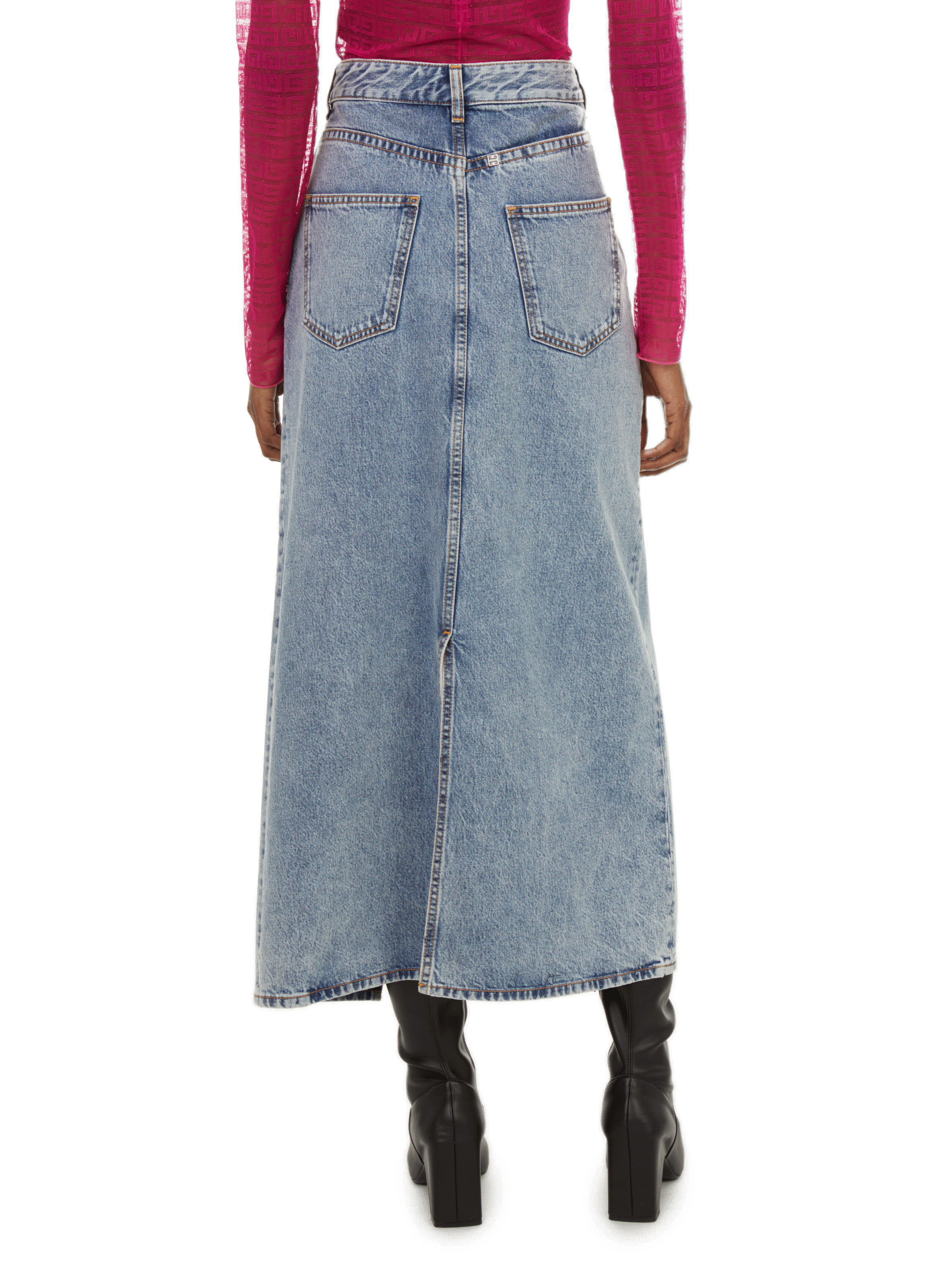 Long cotton slit skirt GIVENCHY Blue