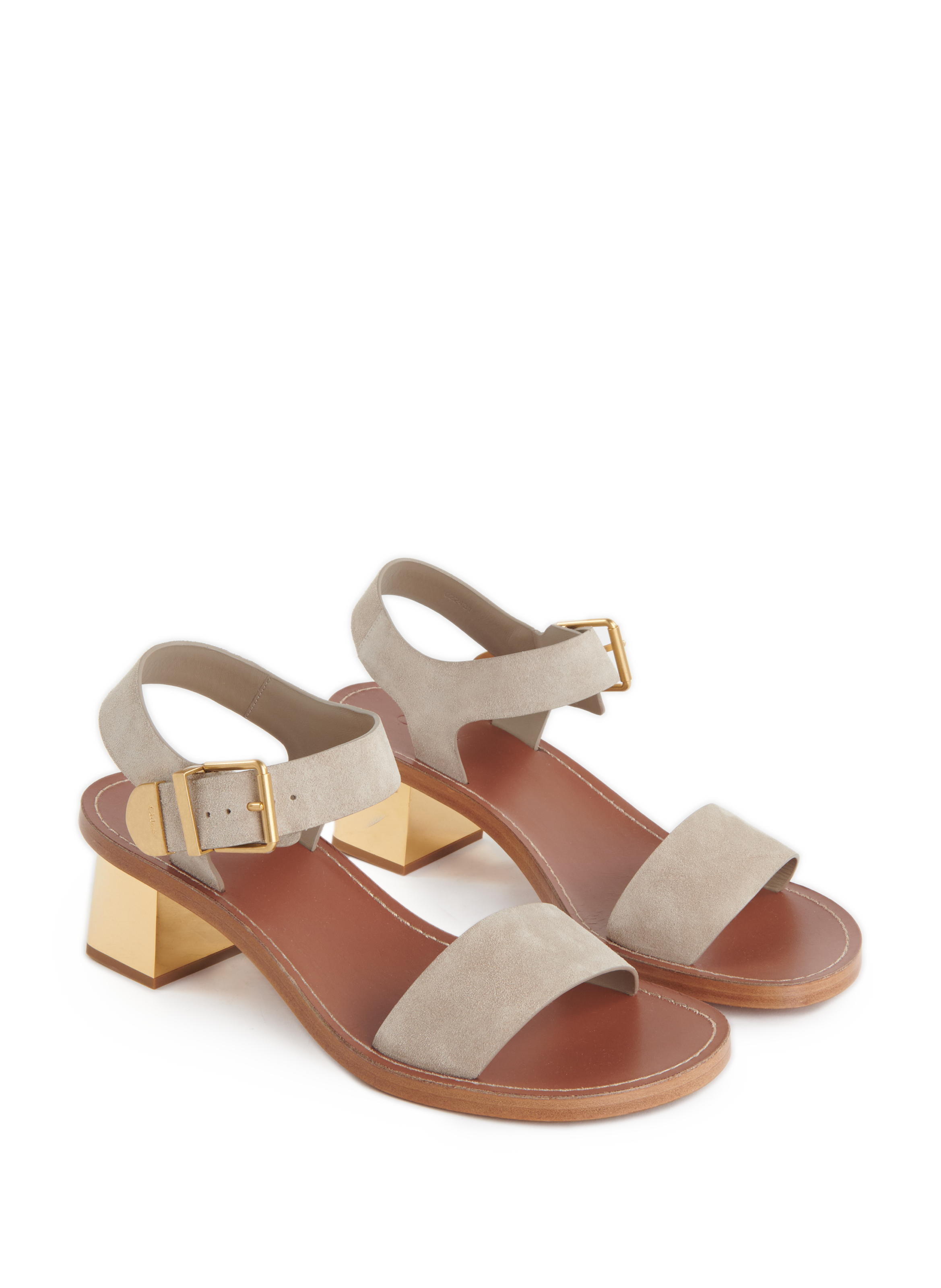 Heeled leather sandals  CHLOÉ Beige