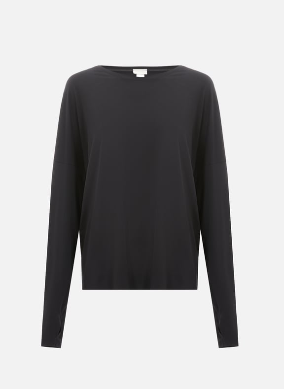 T-shirt à manches longues en modal Noir by HANRO HANRO T-shirt à manches longues en modal Noir
