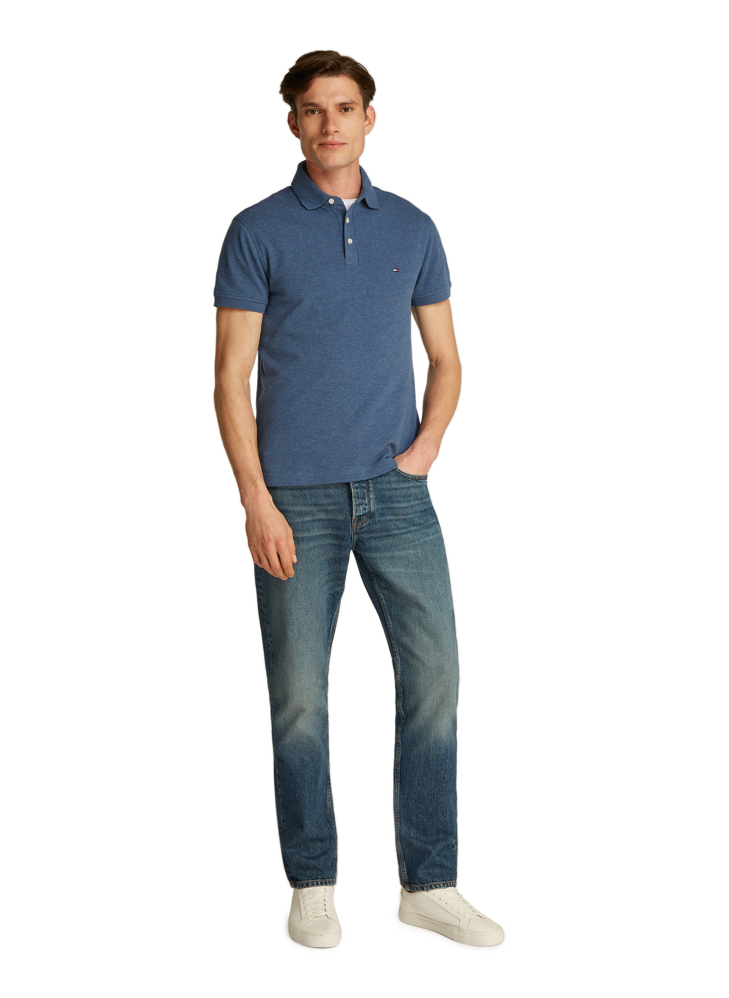 Cotton piqué polo shirt TOMMY HILFIGER Blue