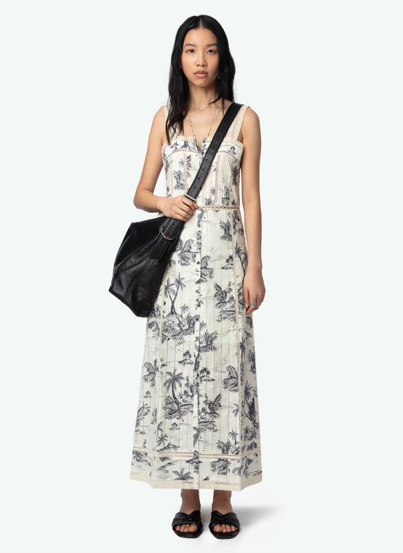 Robe longue col carré en coton renaid Blanc by ZADIG&VOLTAIRE ZADIG&VOLTAIRE Robe longue col carré en coton renaid Blanc