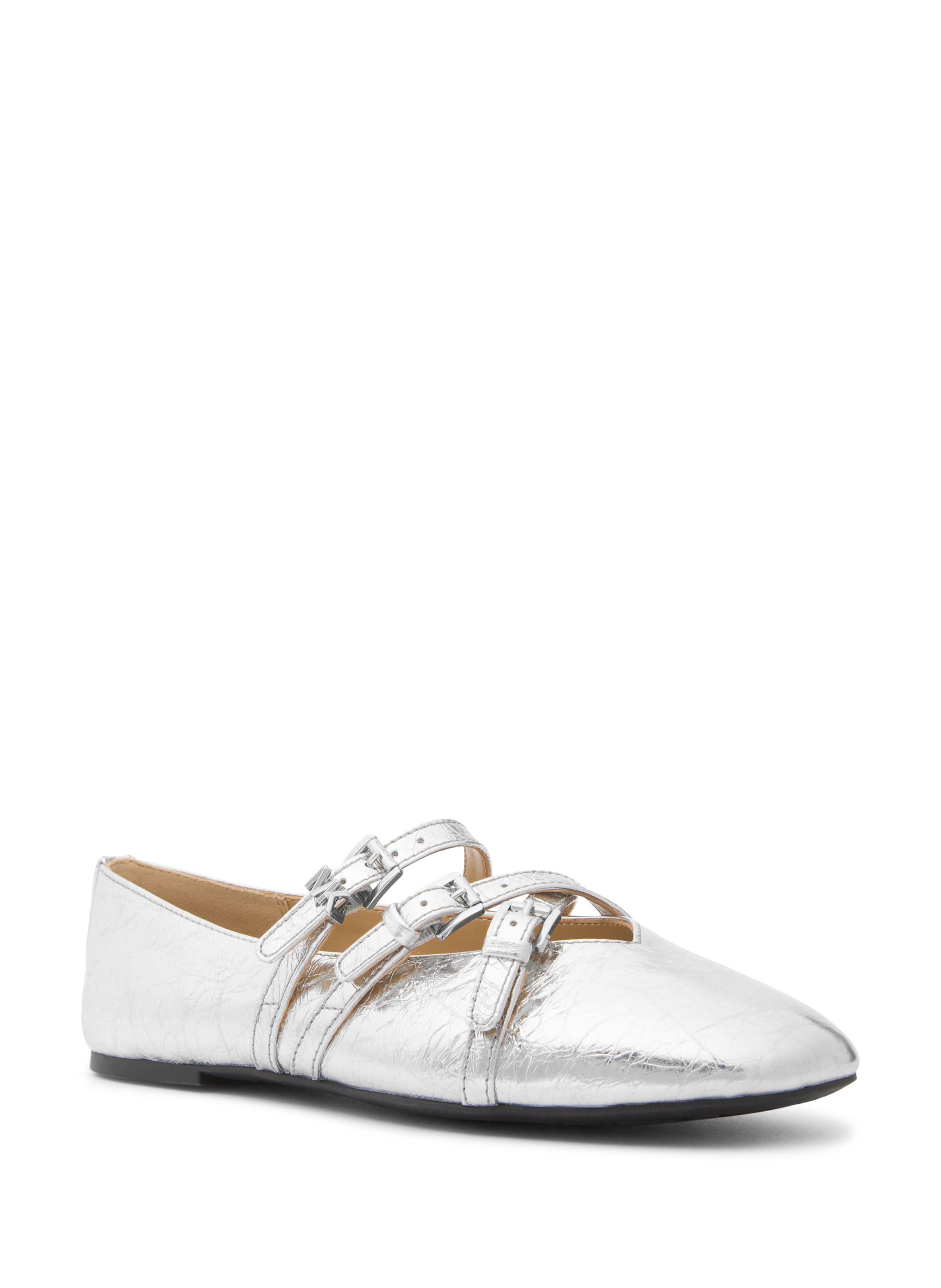 Ballerines Indy en cuir métallisé Argent