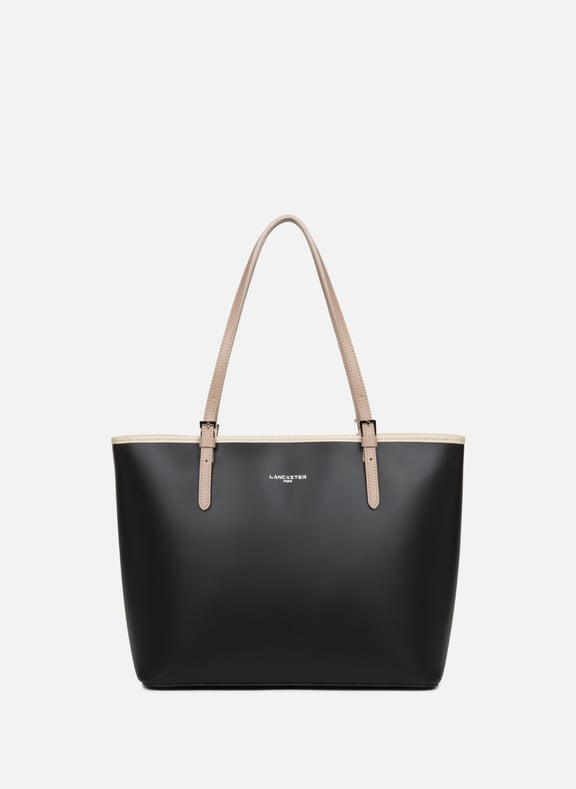 Grand sac cabas épaule - smooth Noir by LANCASTER LANCASTER Grand sac cabas épaule - smooth Noir
