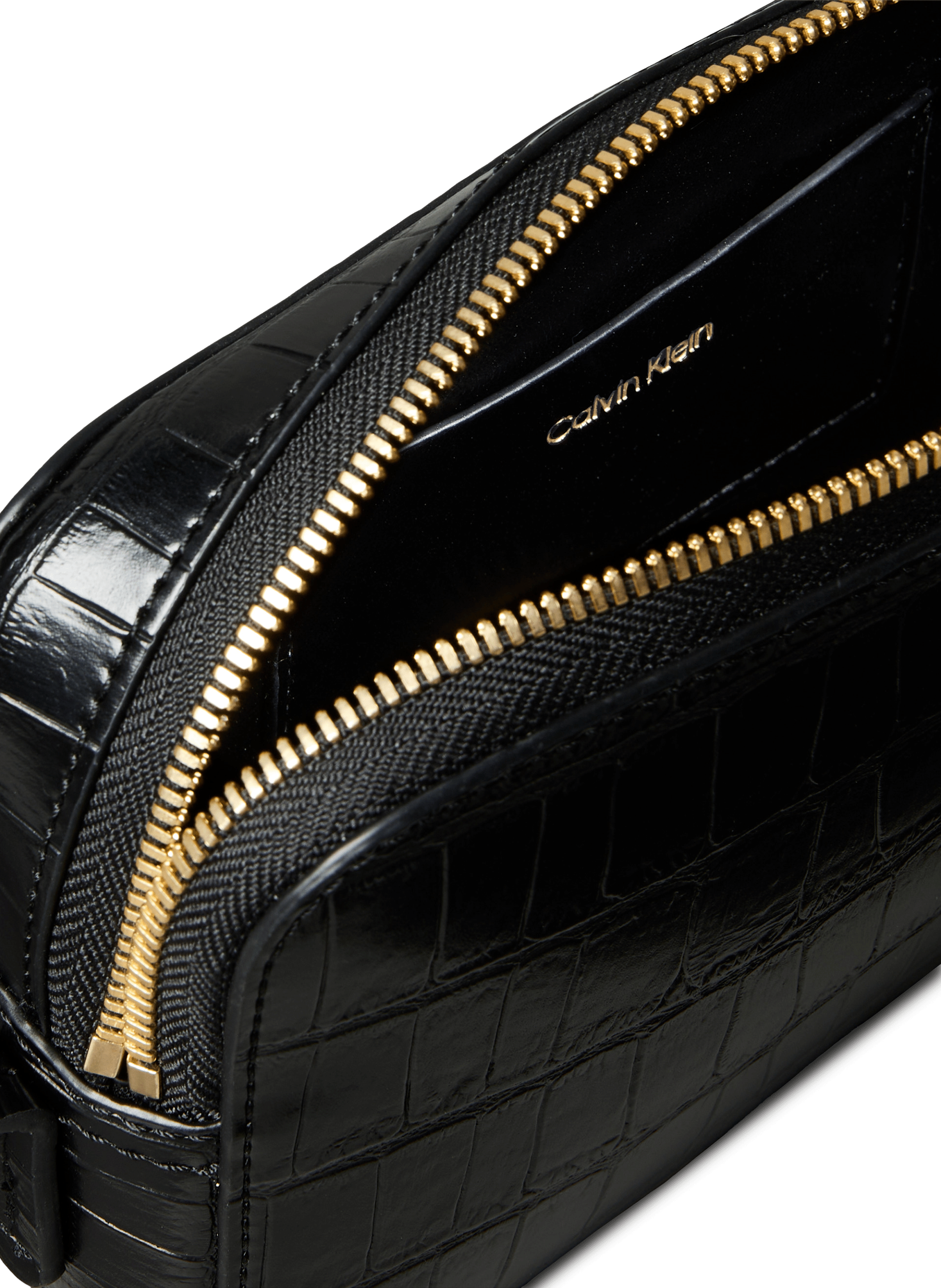 Sac bandoulière effet croco CALVIN KLEIN Noir