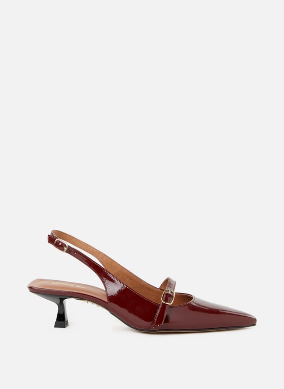 Sling-back Charlotte en cuir Rouge by SAISON 1865 SAISON 1865 Sling-back Charlotte en cuir Rouge