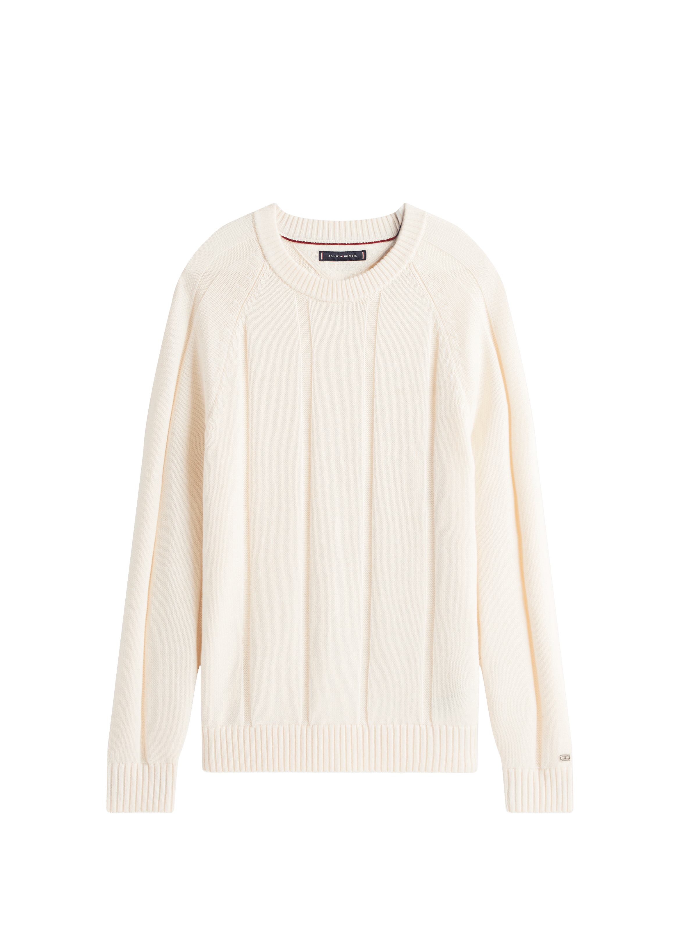 Pull col rond en laine TOMMY HILFIGER Beige