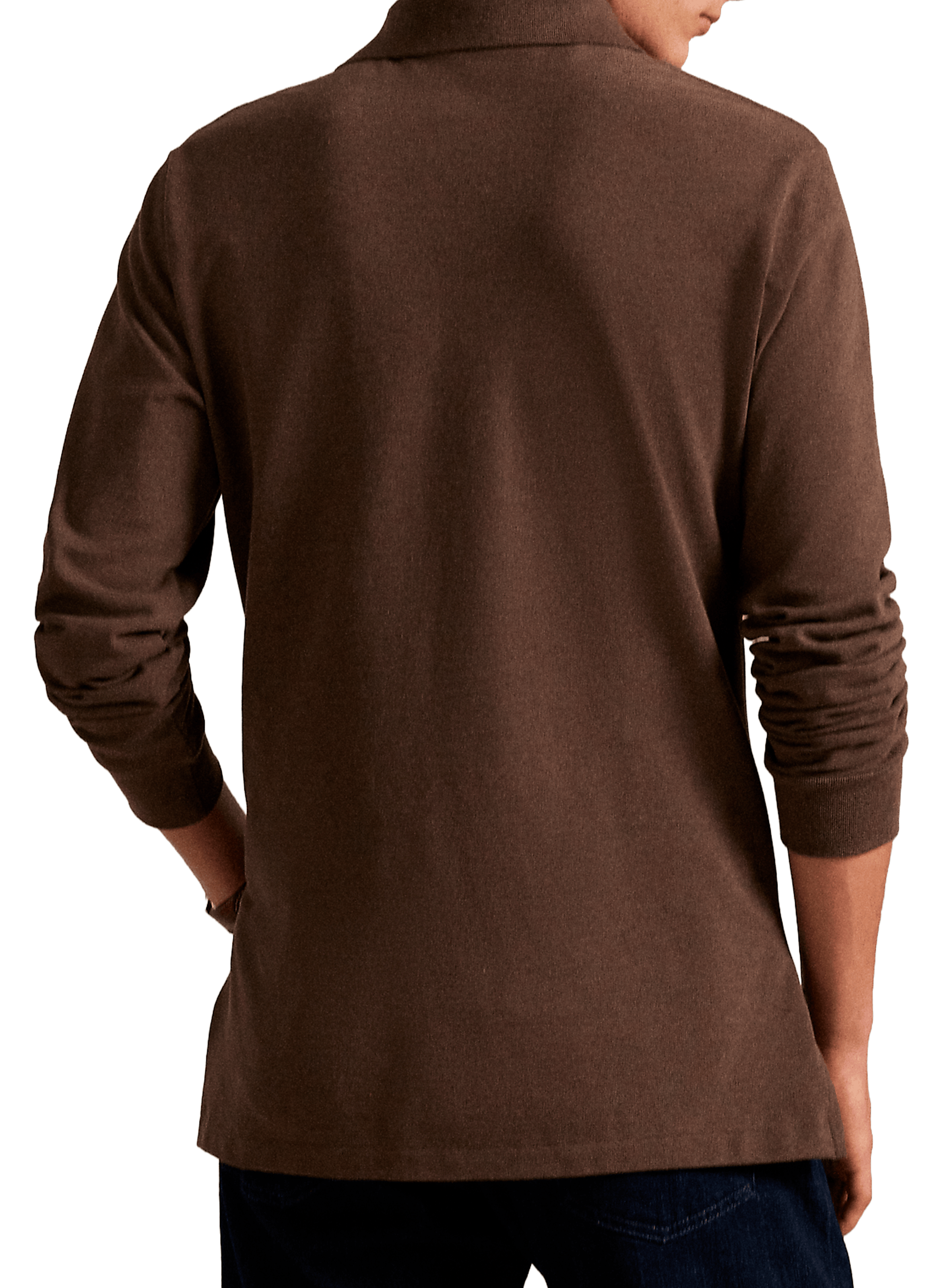 Long-sleeved cotton piqué polo shirt POLO RALPH LAUREN Beige