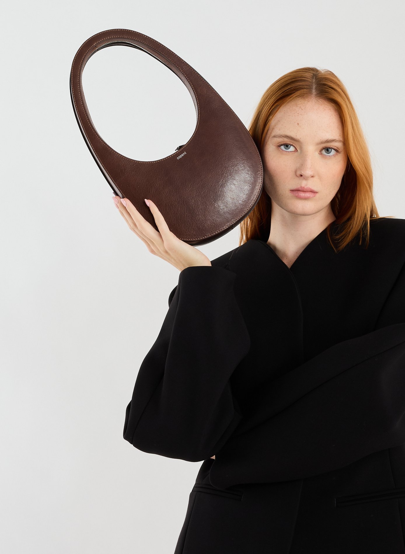 Swipe leather shoulder bag COPERNI Brown