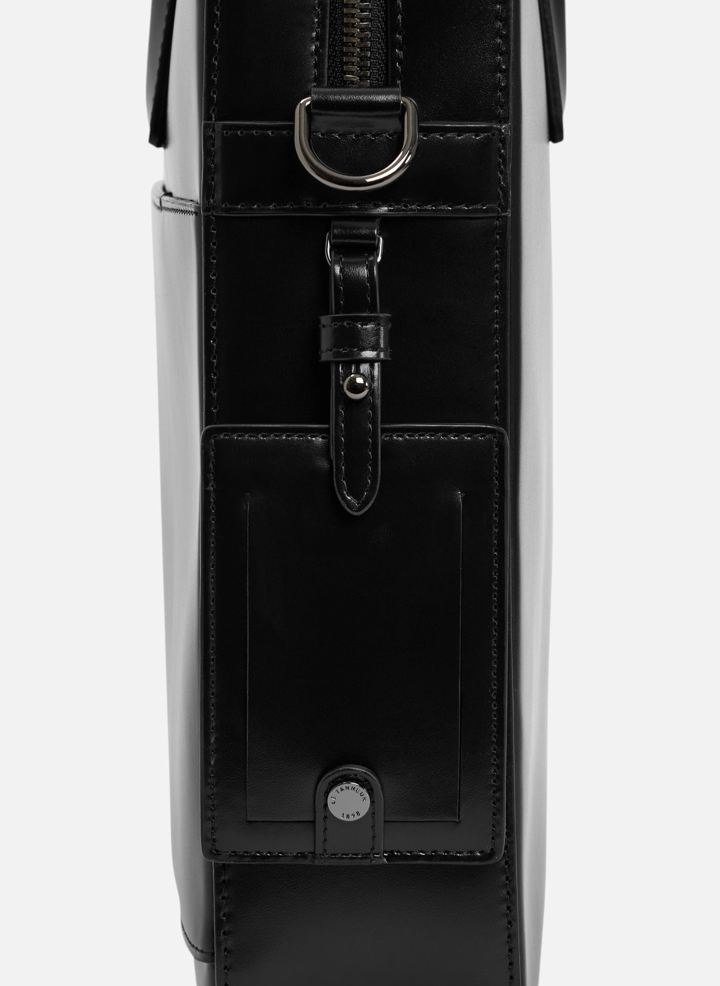 Porte documents 14" emile en cuir lisse business effet box LE TANNEUR Noir