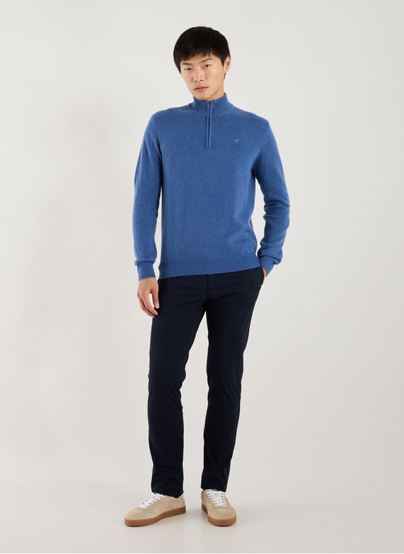 Pull à col rond en coton in Bleu: Pulls de luxe italiens | Harmont&Blaine Pull à col rond en coton in Bleu: Pulls de luxe italiens | Harmont&Blaine