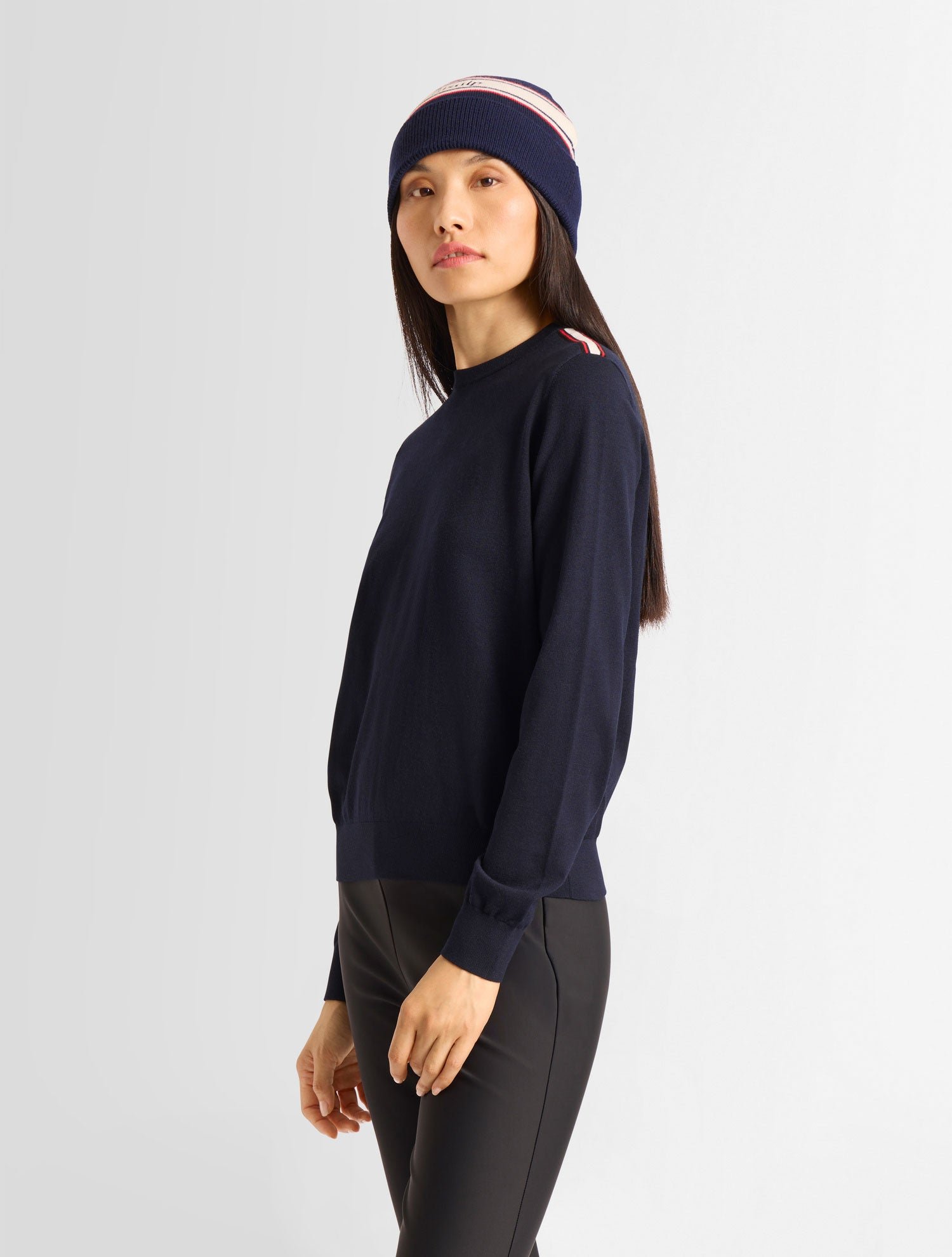 Pull ottavia col rond coupe ajustée FUSALP Bleu