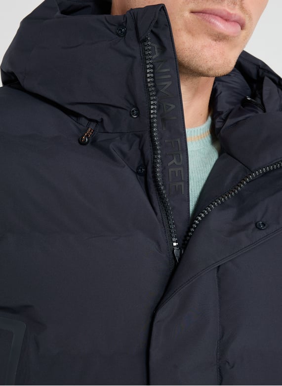 Straight Quinlan quilted hooded puffer jacket | Blue by SAVE THE DUCK Straight Quinlan quilted hooded puffer jacket Blue