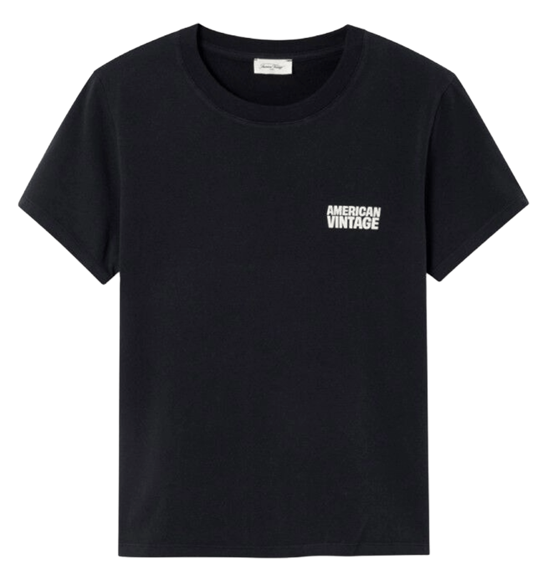 Tee-shirt droit col rond en coton Ykobow AMERICAN VINTAGE Noir