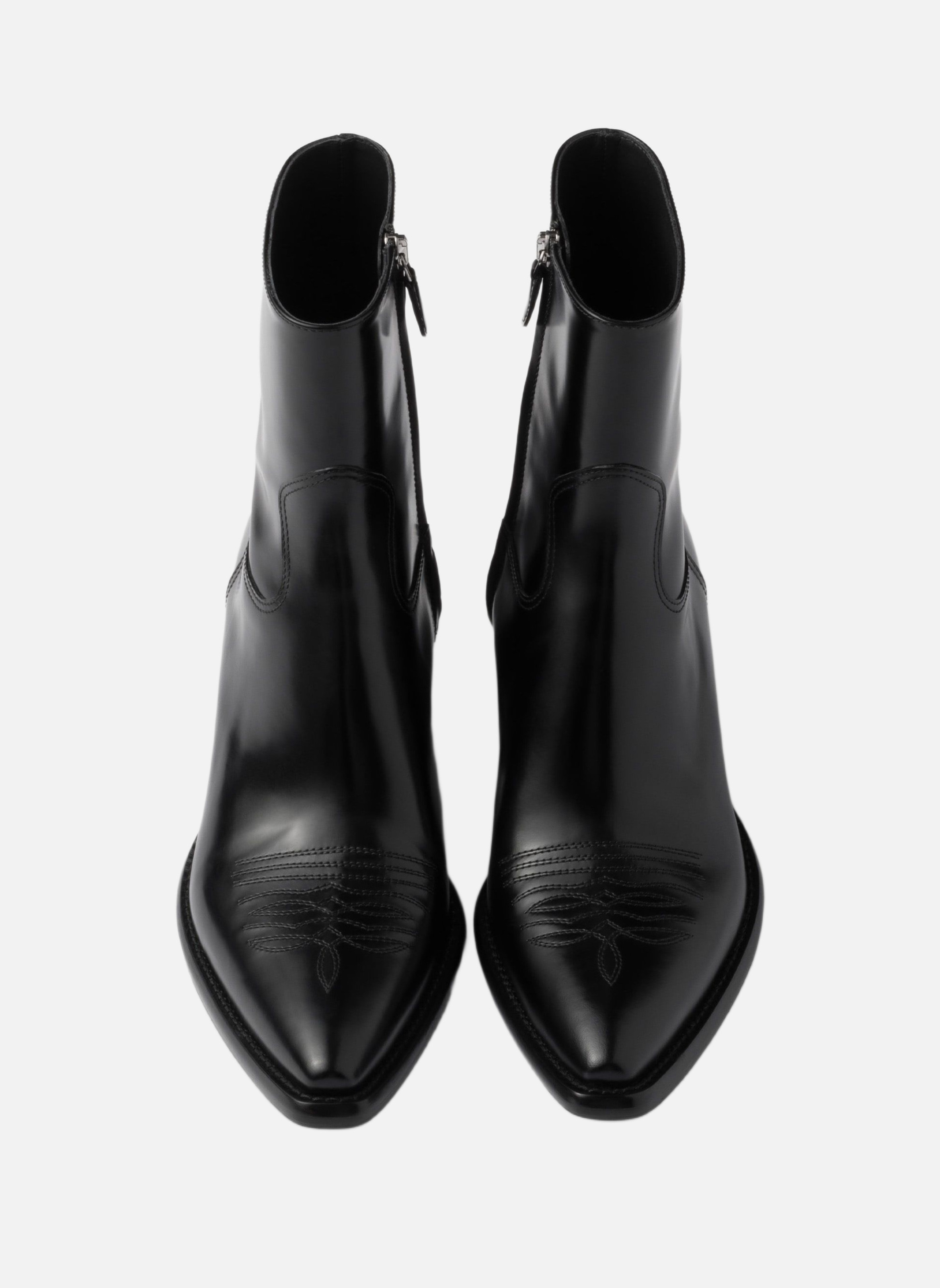 Bottines en cuir brossé PRADA Noir