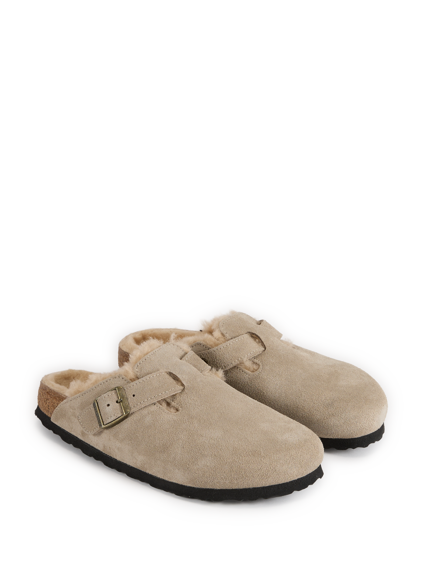Mules en cuir suédé BIRKENSTOCK Beige