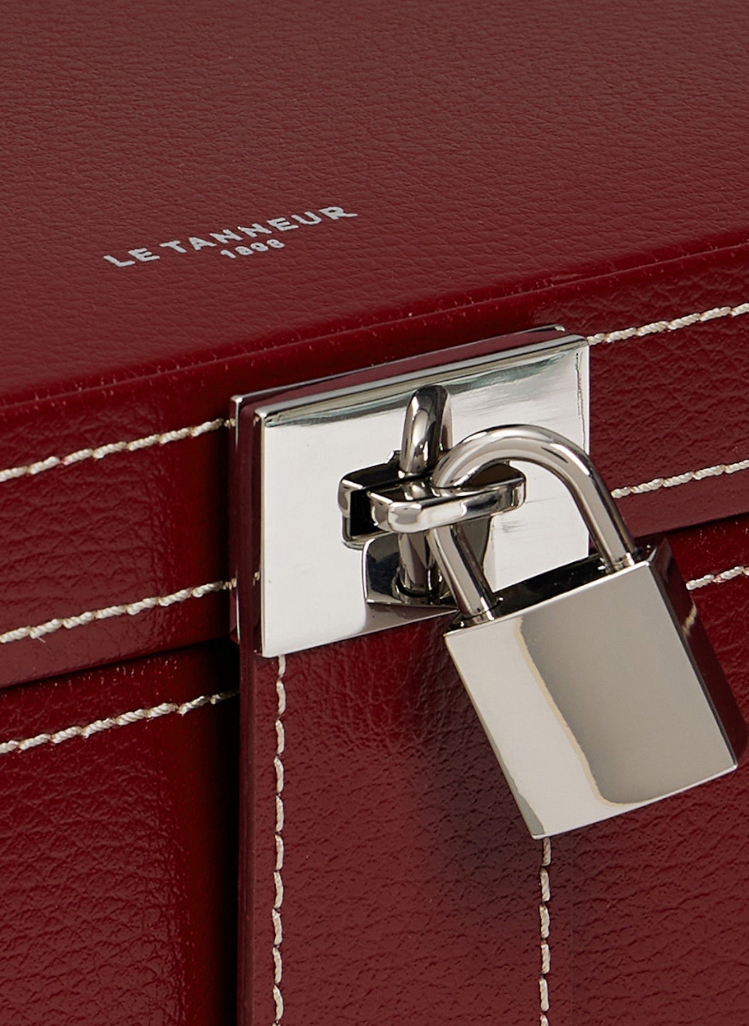 Grande boite à bijoux en cuir LE TANNEUR Rouge