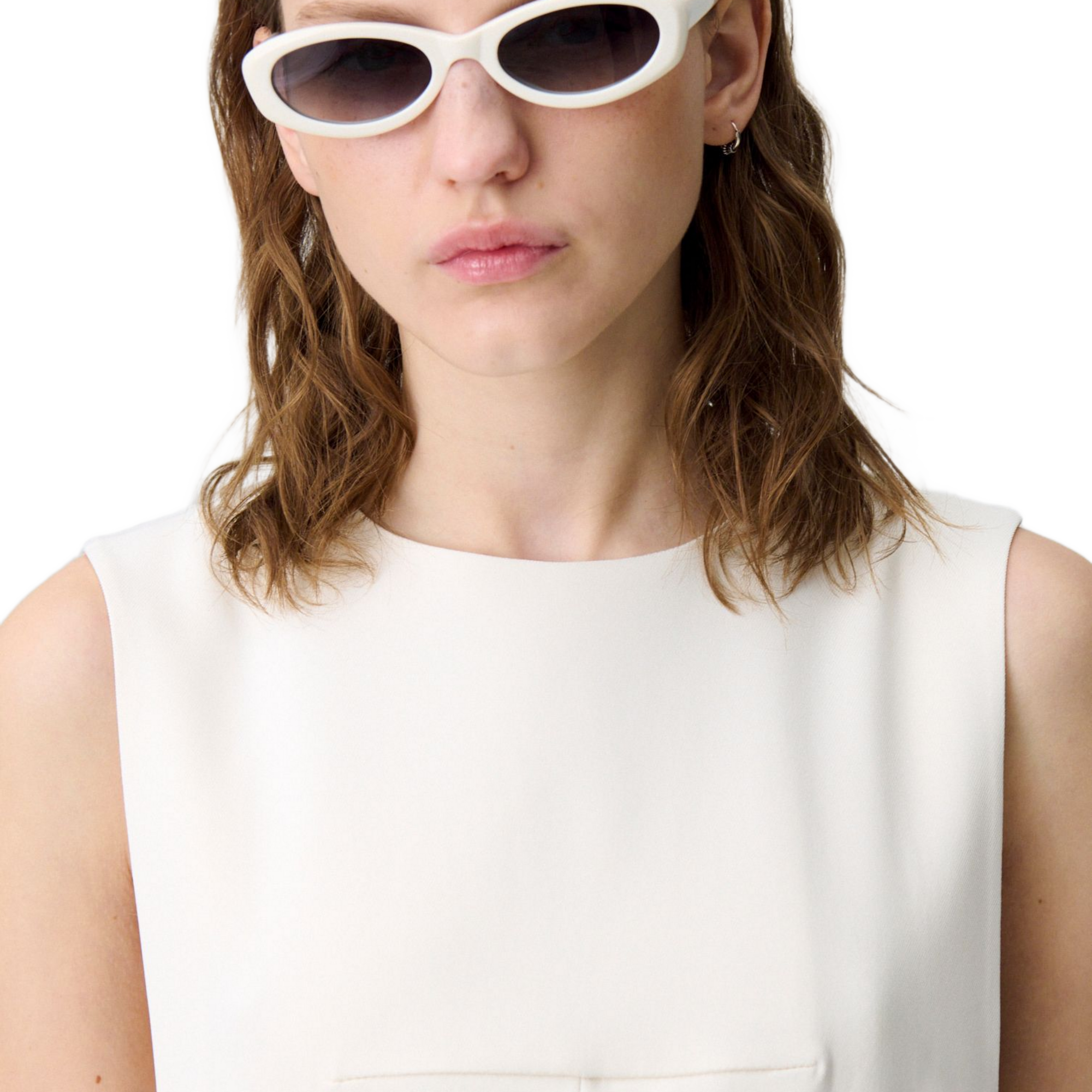 Lunettes de soleil ovales CLAUDIE PIERLOT Blanc