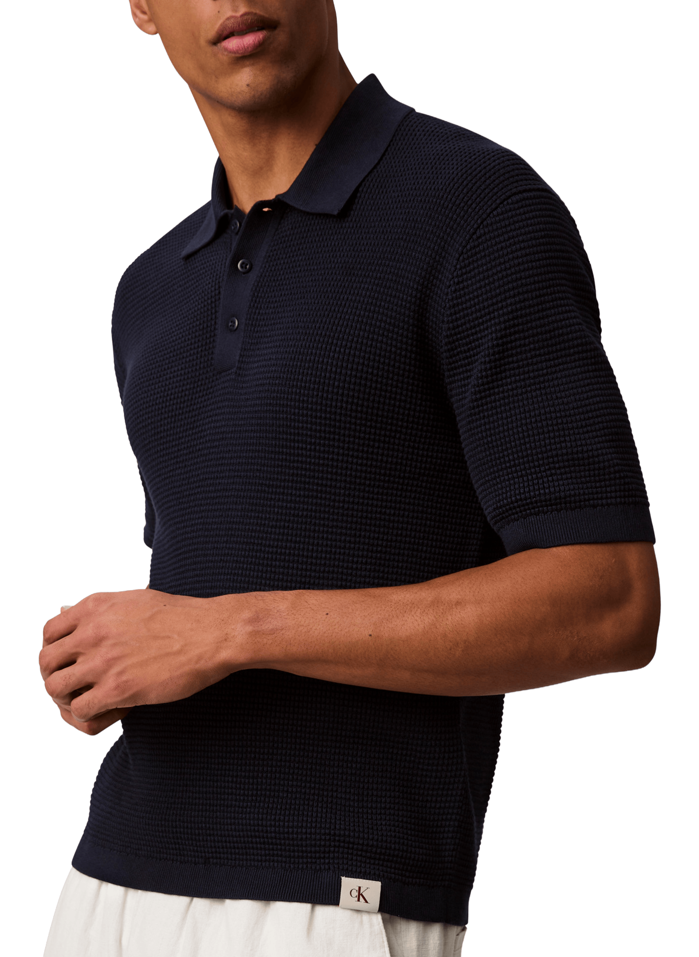 Polo texturé CALVIN KLEIN Bleu