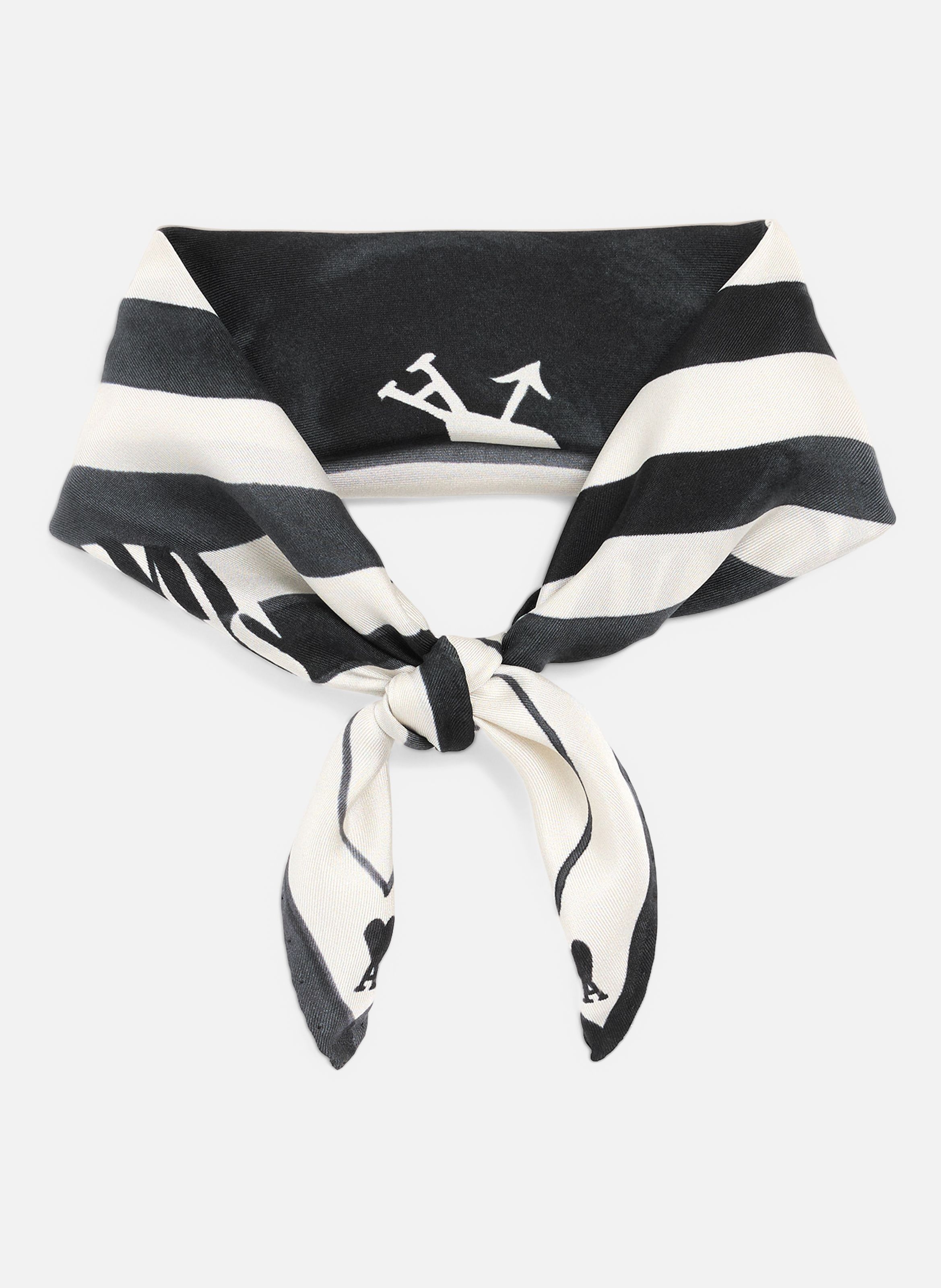 Foulard place des victoires unisexe en soie AMI PARIS Noir