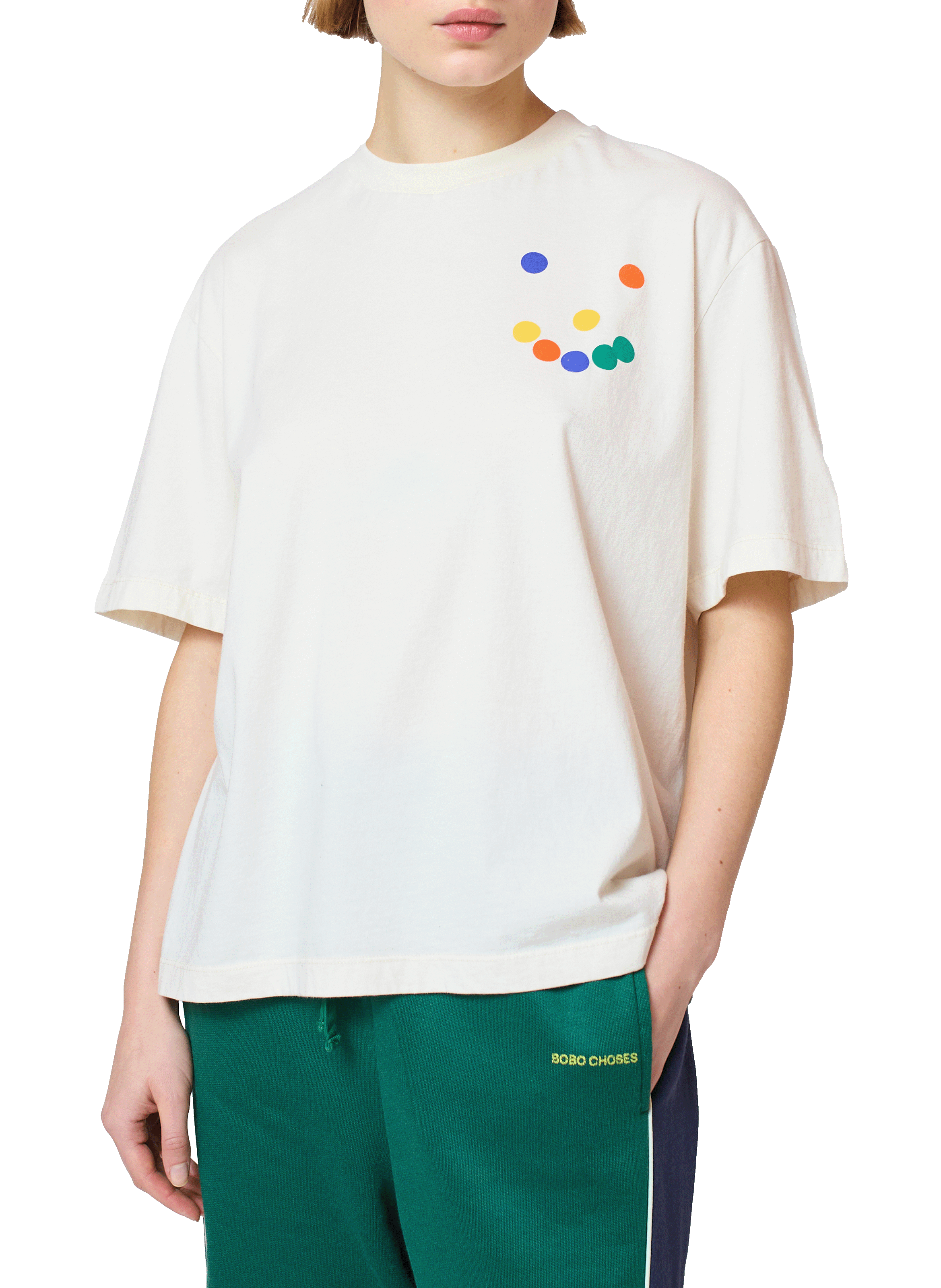 BOBO CHOSES T-shirt à motif en coton Orange