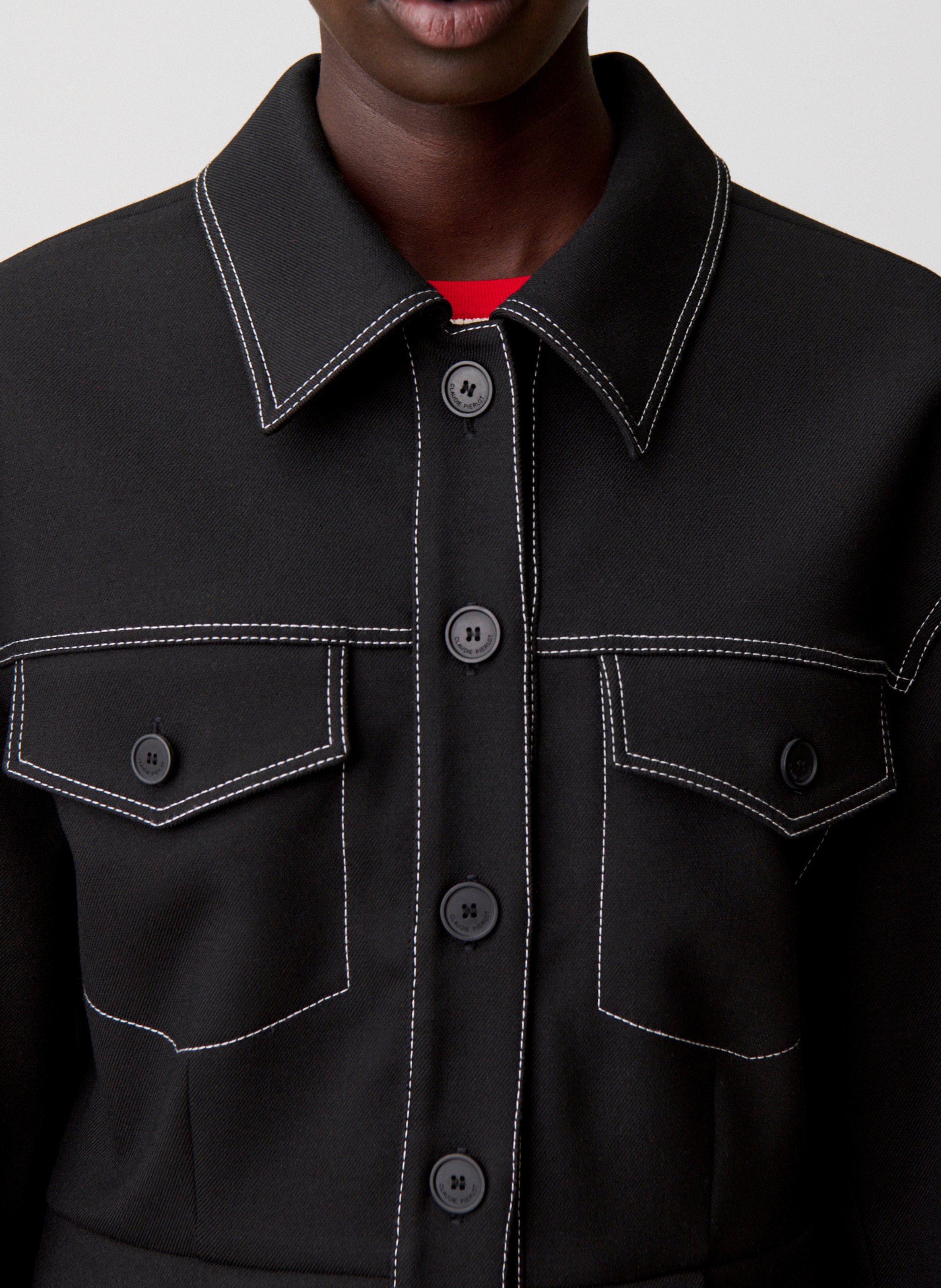 Veste droite col classique CLAUDIE PIERLOT Noir