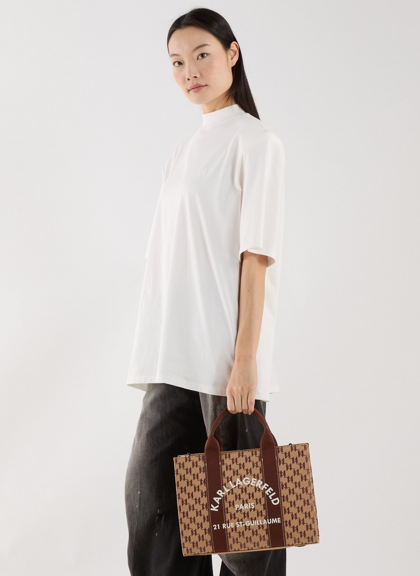 Logo-printed cotton handbag KARL LAGERFELD Multicolour