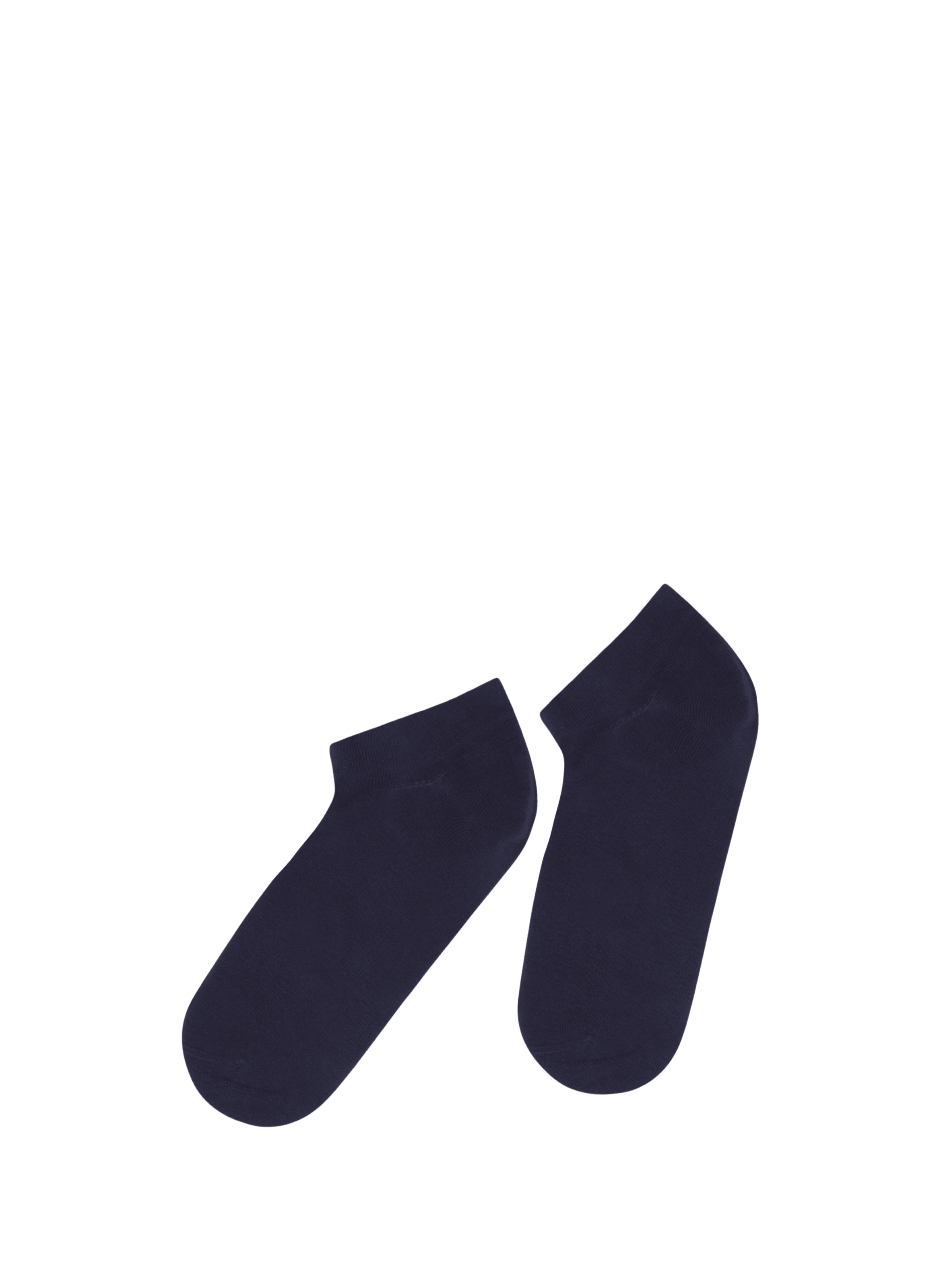 Solid color ankle socks in blended organic cotton LE BOURGET Blue