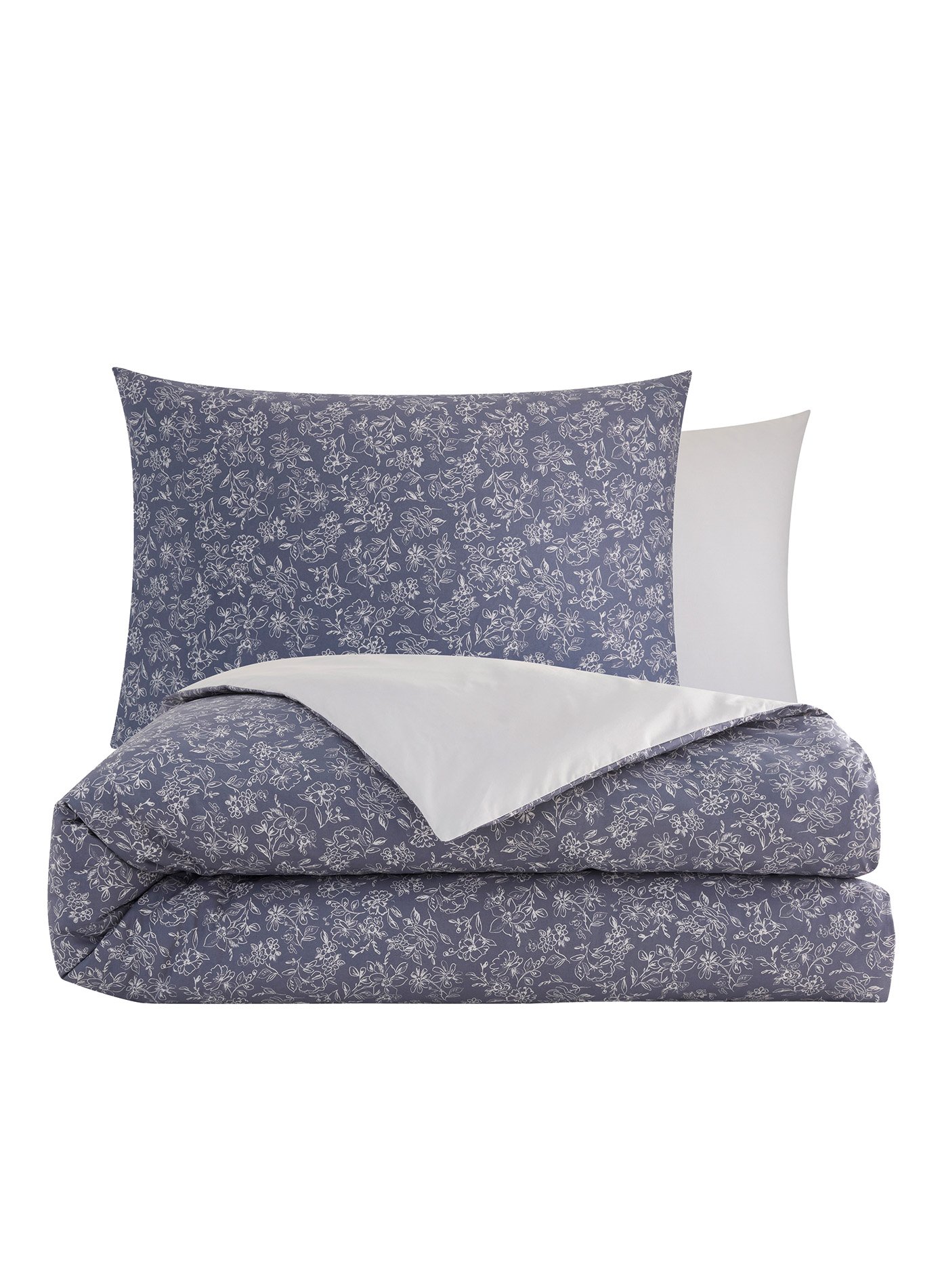 Pack housse de couette + taie(s) d'oreiller bohème ANNE DE SOLENE Bleu