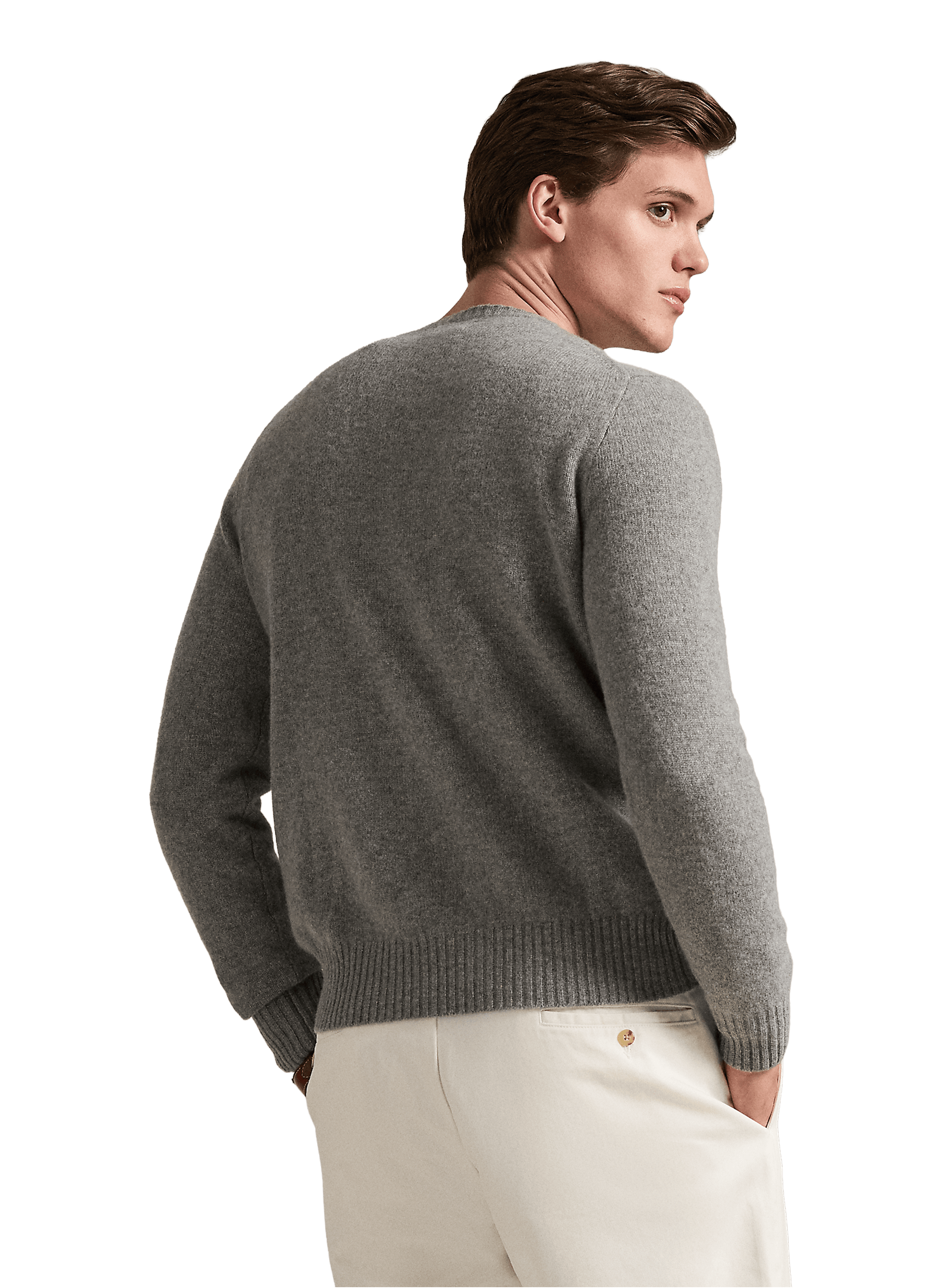 Round-neck wool and cashmere jumper POLO RALPH LAUREN Grey